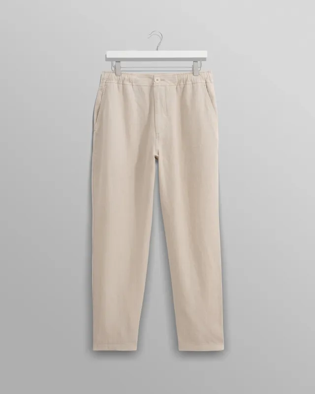Kurt - Washed Beige Linen Trousers made by Wax London