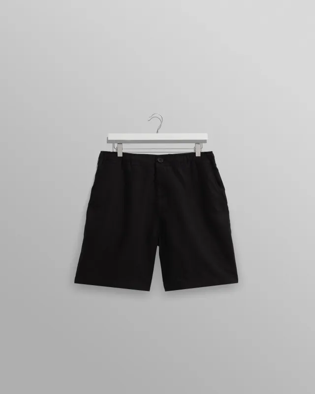 Kurt - Washed Black Linen Shorts sold by Wax London