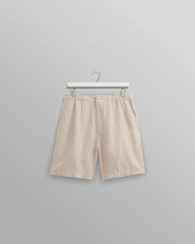 Kurt - Washed Beige Linen Shorts sold by Wax London