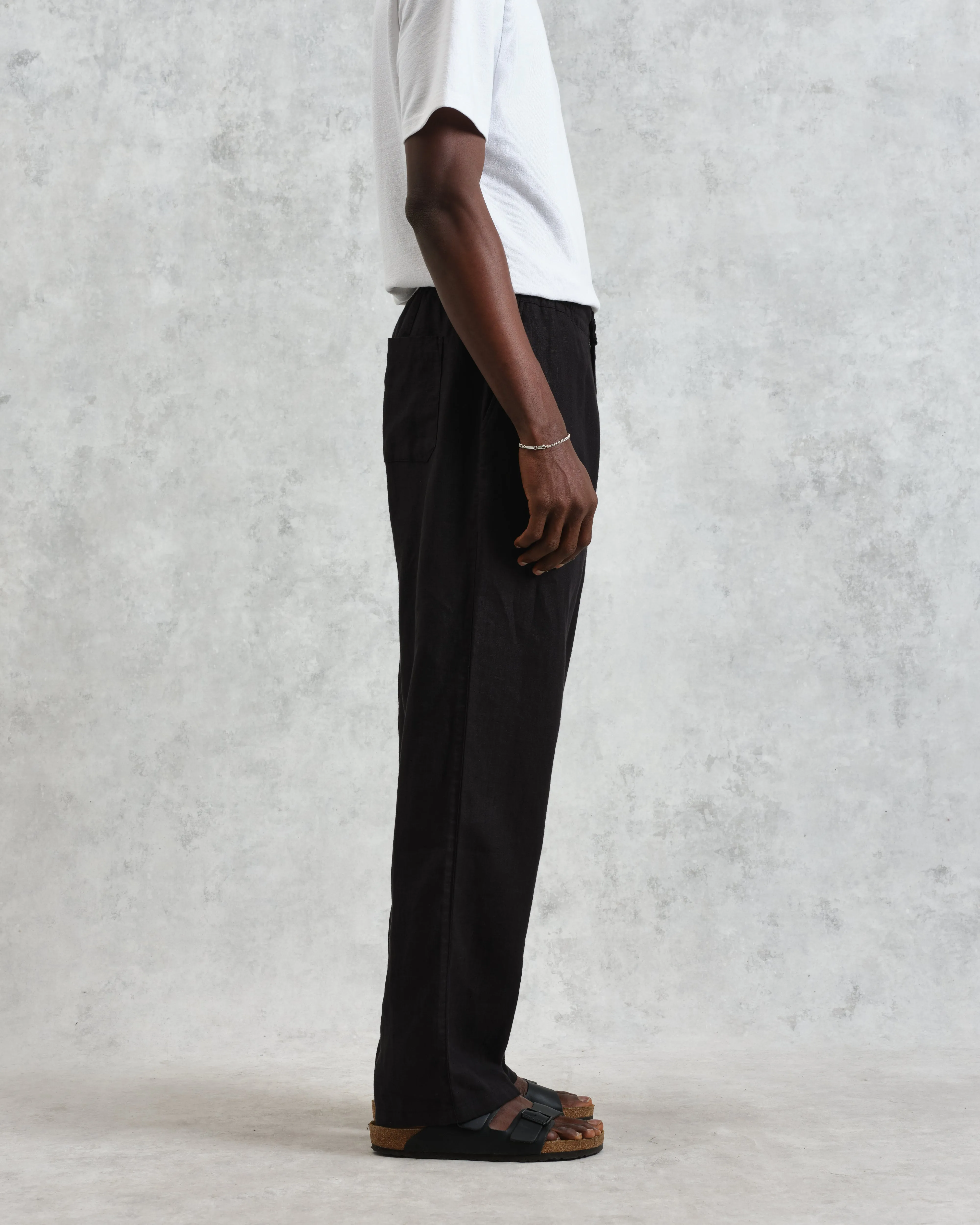 Glencoe - Washed Black Linen Trousers sold by Wax London product image thumbnail 5