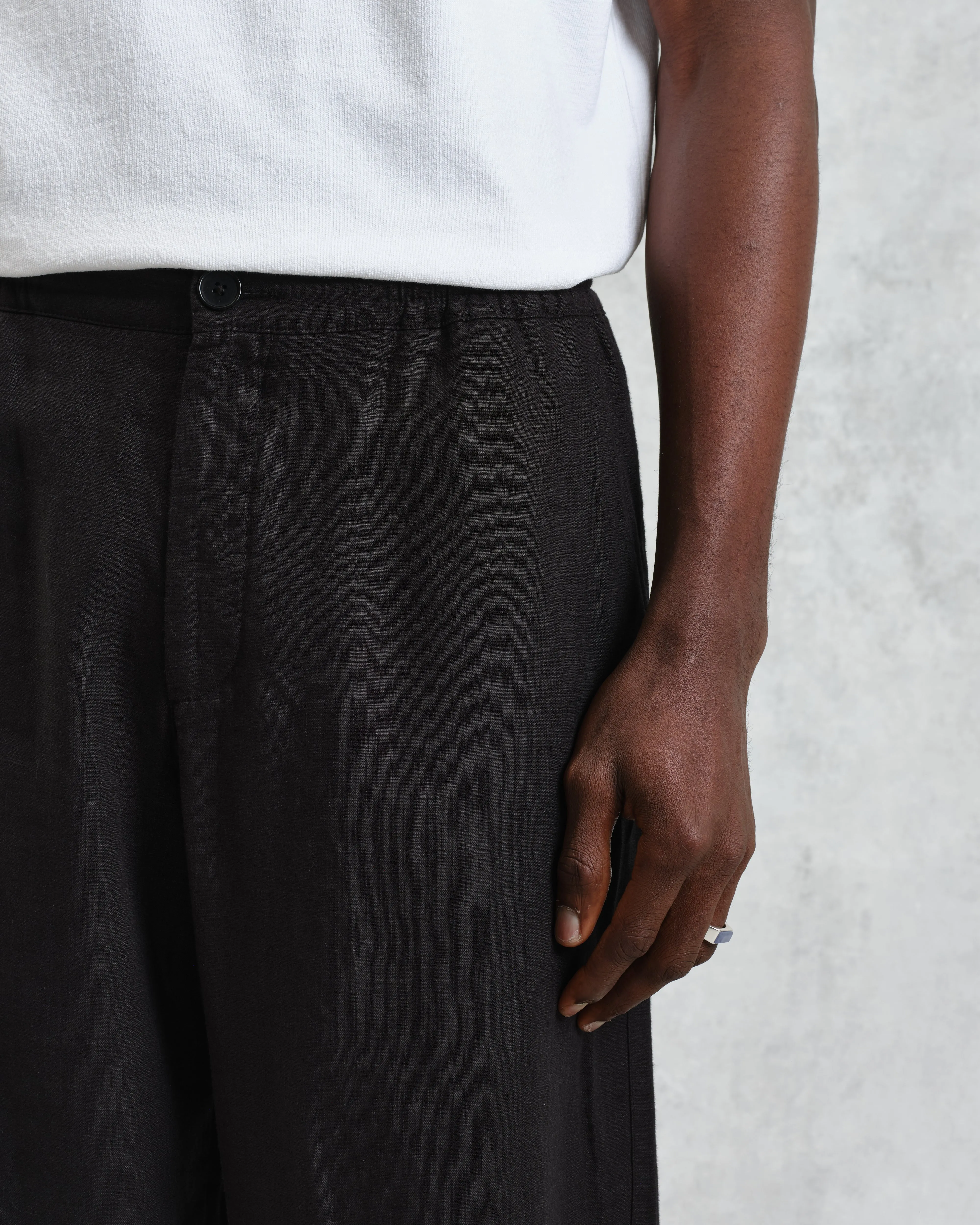 Glencoe - Washed Black Linen Trousers sold by Wax London product image thumbnail 4