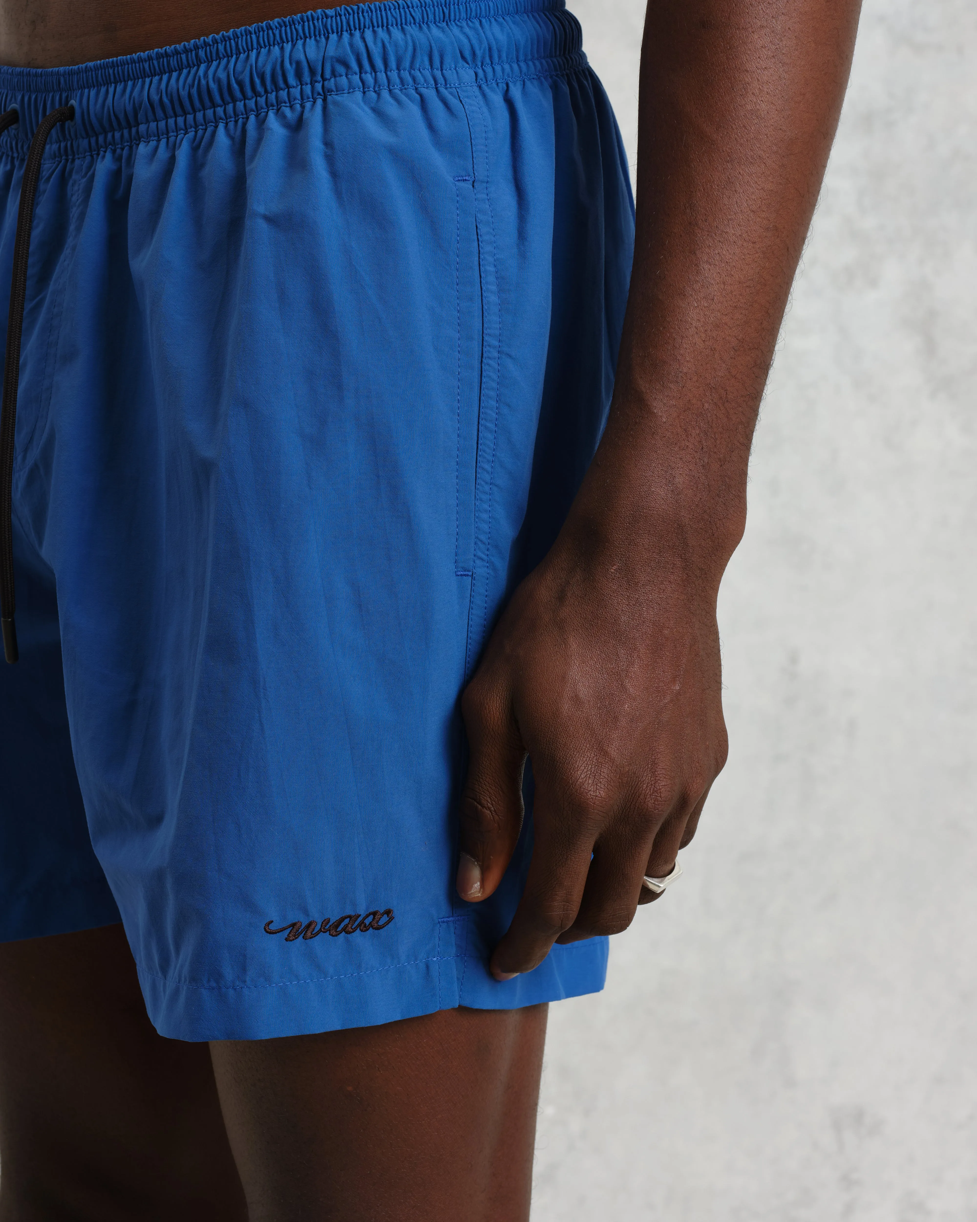 Brockwell - Bright Blue Logo Swim Shorts sold by Wax London product image thumbnail 4