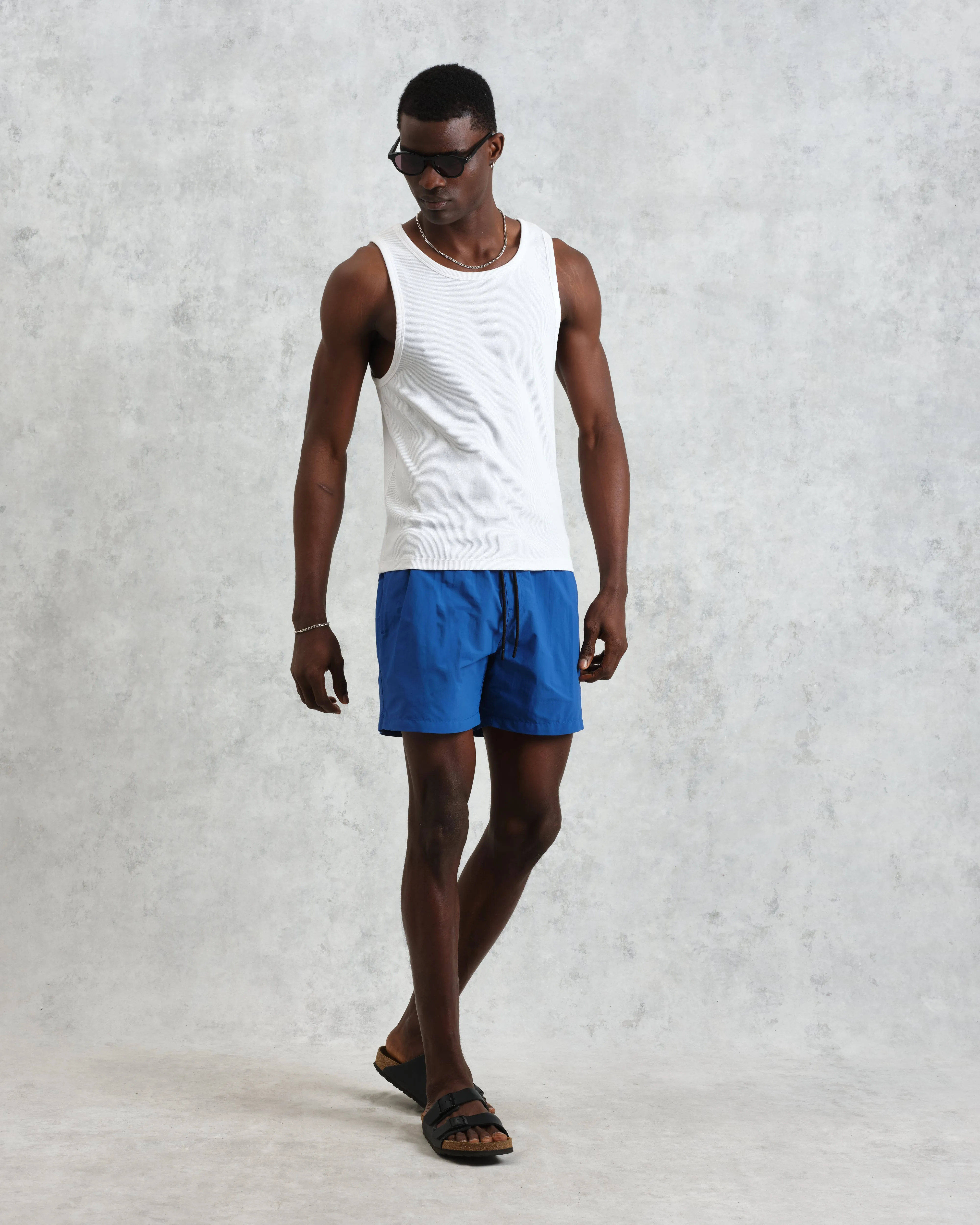 Brockwell - Bright Blue Logo Swim Shorts sold by Wax London product image thumbnail 2