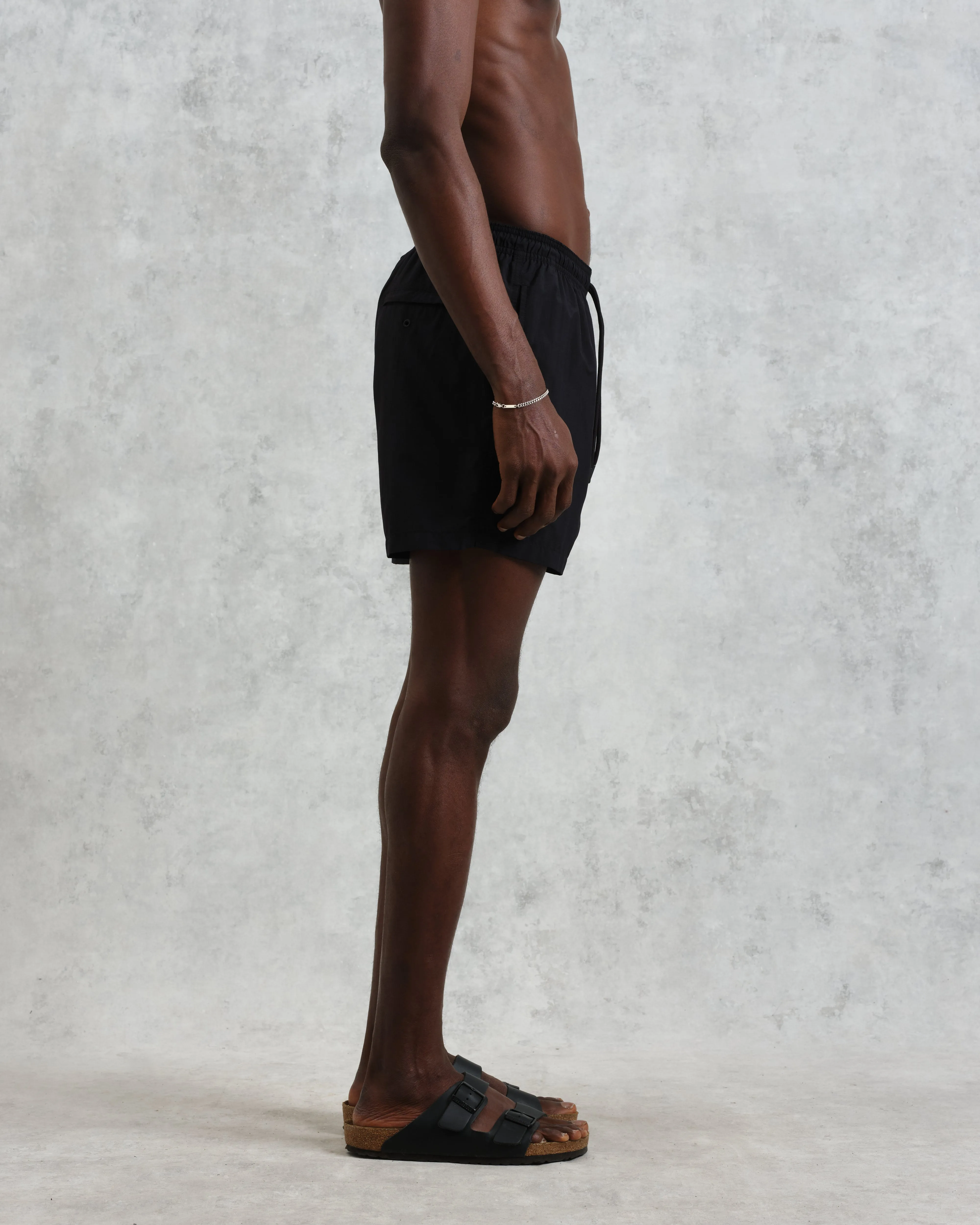 Brockwell - Black Logo Swim Shorts sold by Wax London product image thumbnail 5