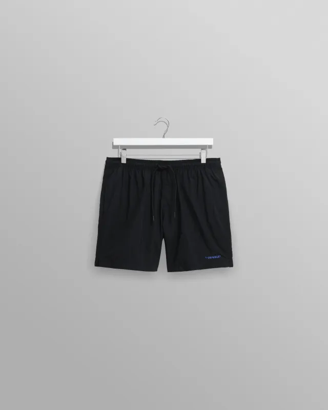 Brockwell - Black Logo Swim Shorts made by Wax London