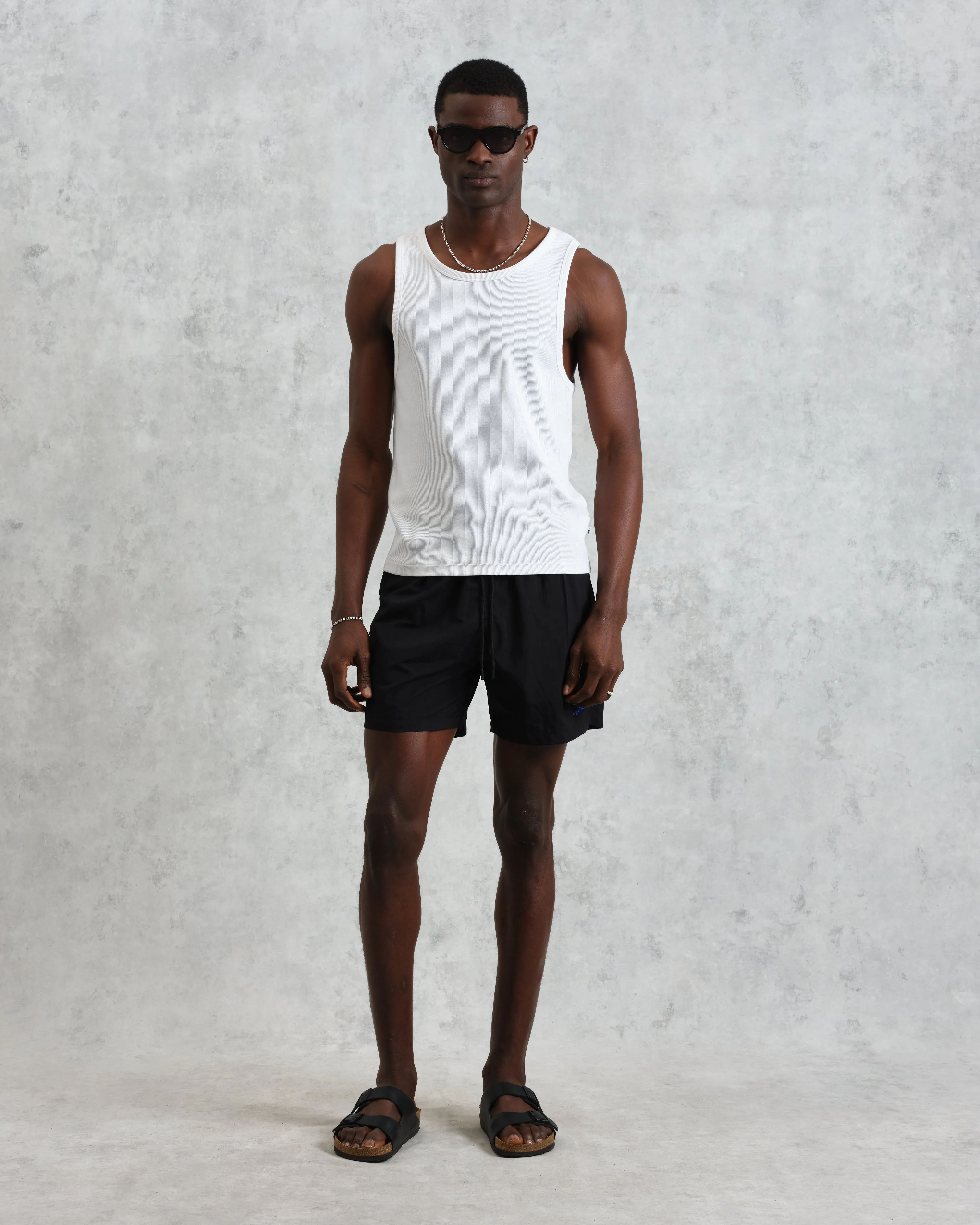 Brockwell - Black Logo Swim Shorts sold by Wax London product image thumbnail 2