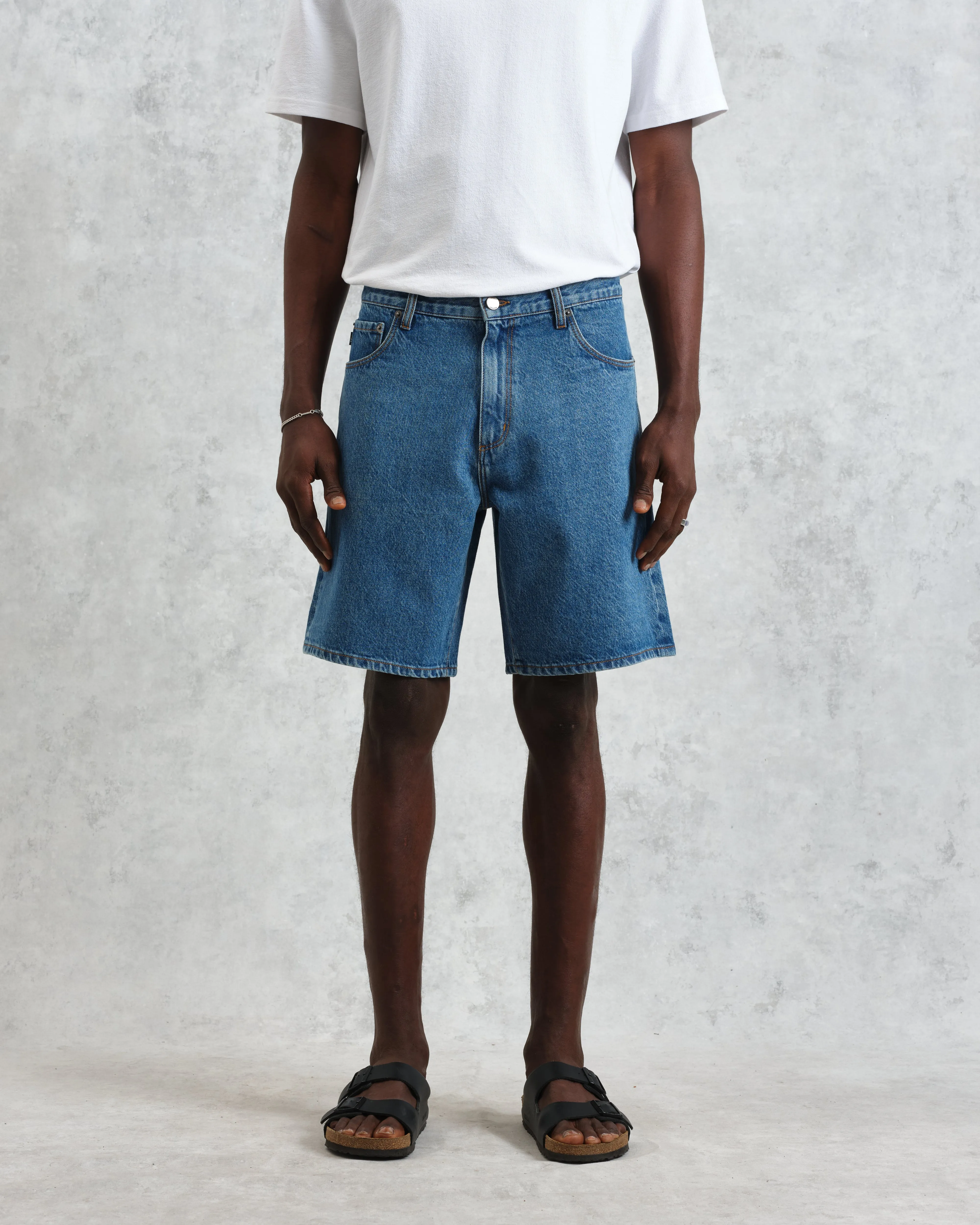 Dalston - Mid-Blue Denim Shorts sold by Wax London product image thumbnail 3