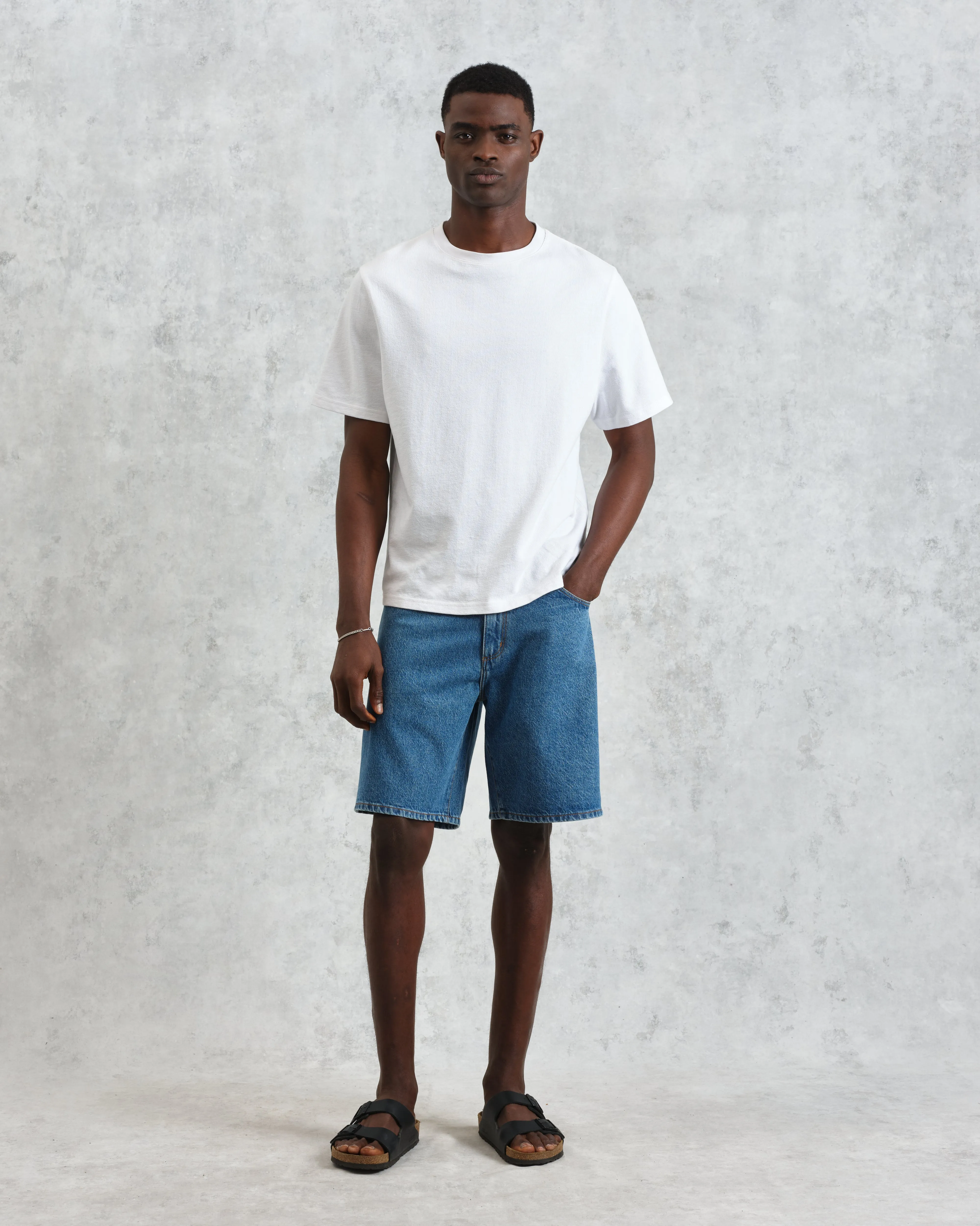 Dalston - Mid-Blue Denim Shorts sold by Wax London product image thumbnail 2