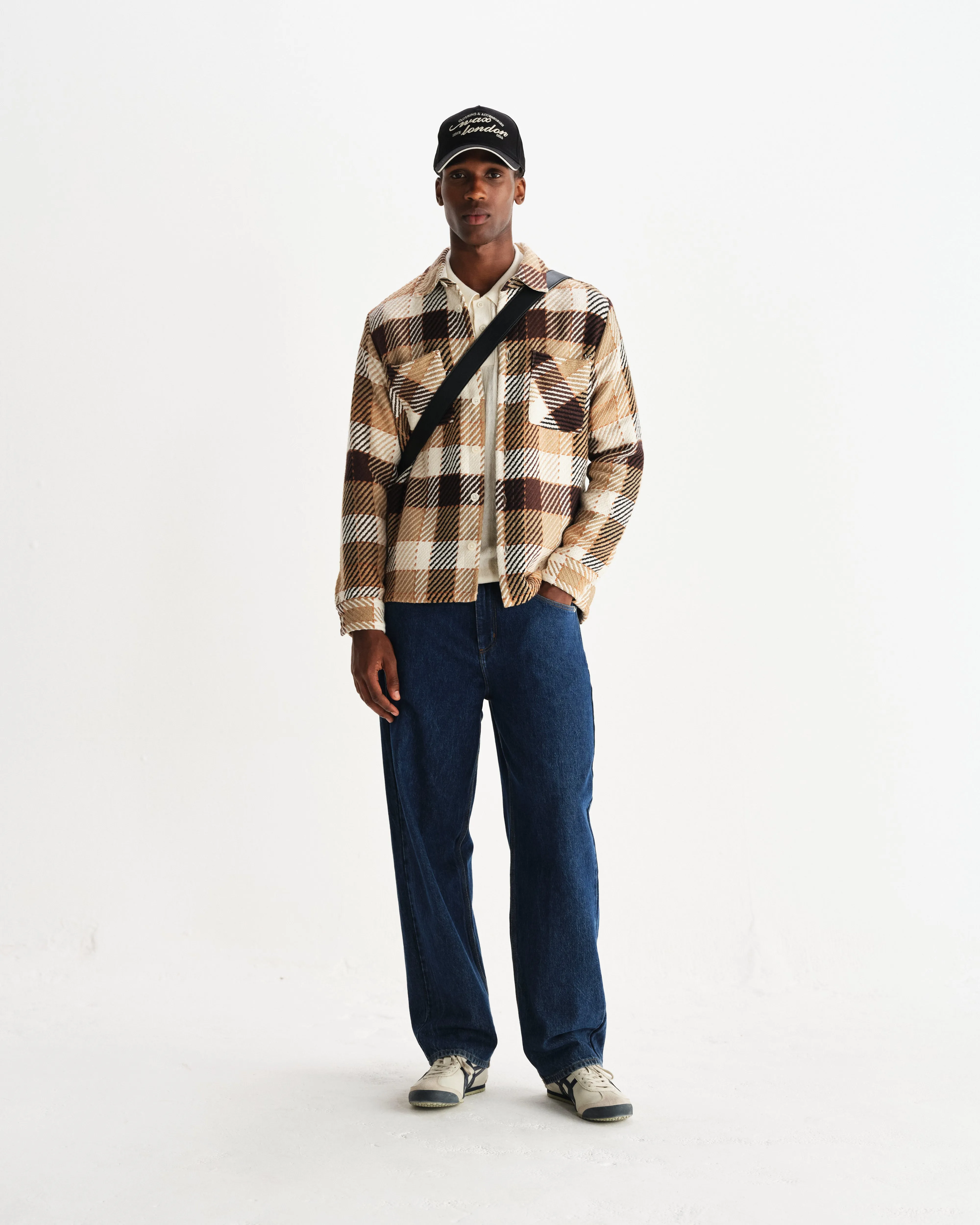 Whiting - Natural And Brown Pike Check Overshirt sold by Wax London product image thumbnail 4