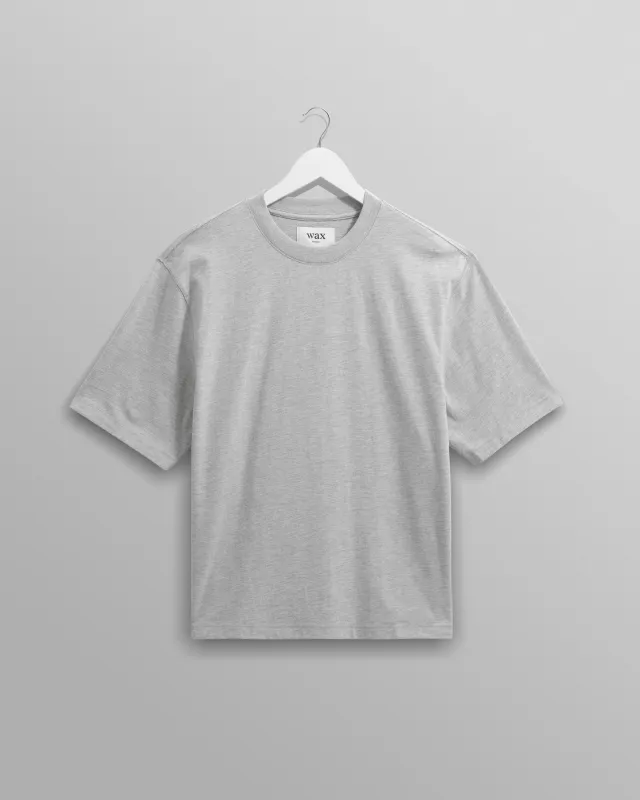 Milton - Grey Marl Organic Compact Cotton T-Shirt sold by Wax London