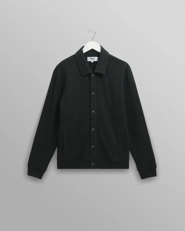 Hays - Dark Green Structured Waffle Overshirt sold by Wax London