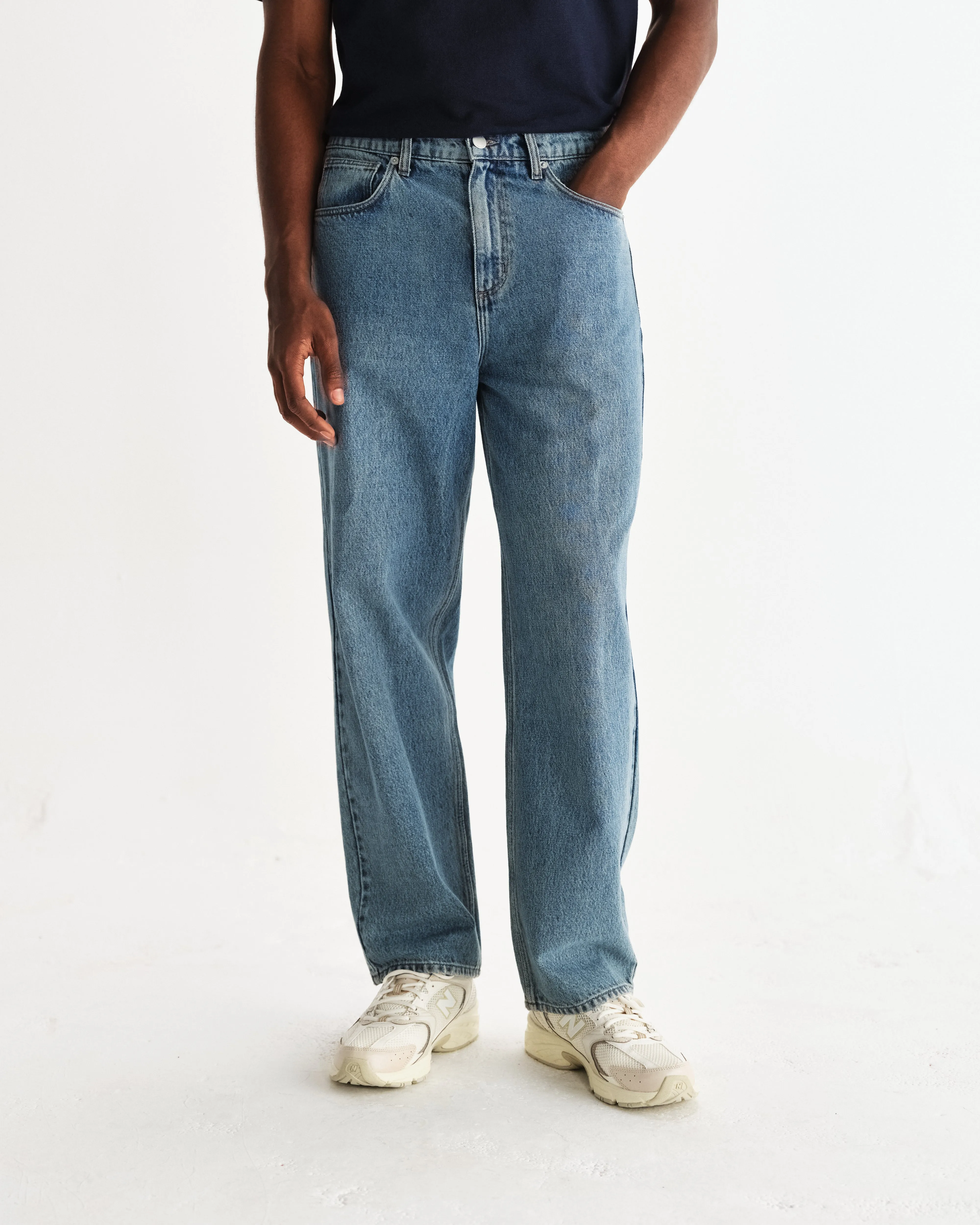 Felix - Vintage Antique Blue Loose Fit Denim Jeans sold by Wax London product image thumbnail 3