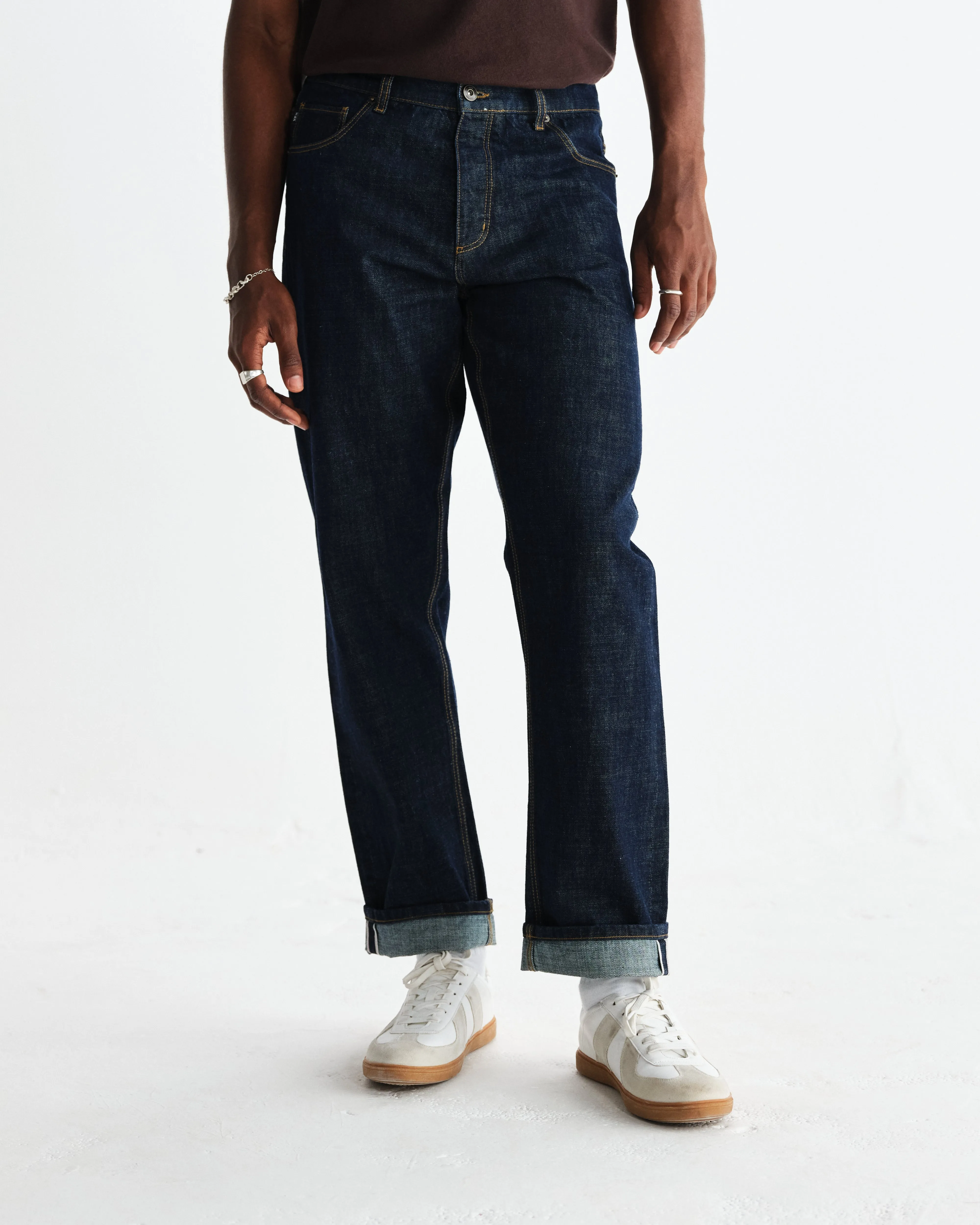 Russell - Rinse Wash Selvedge Straight Fit Denim Jeans sold by Wax London product image thumbnail 3