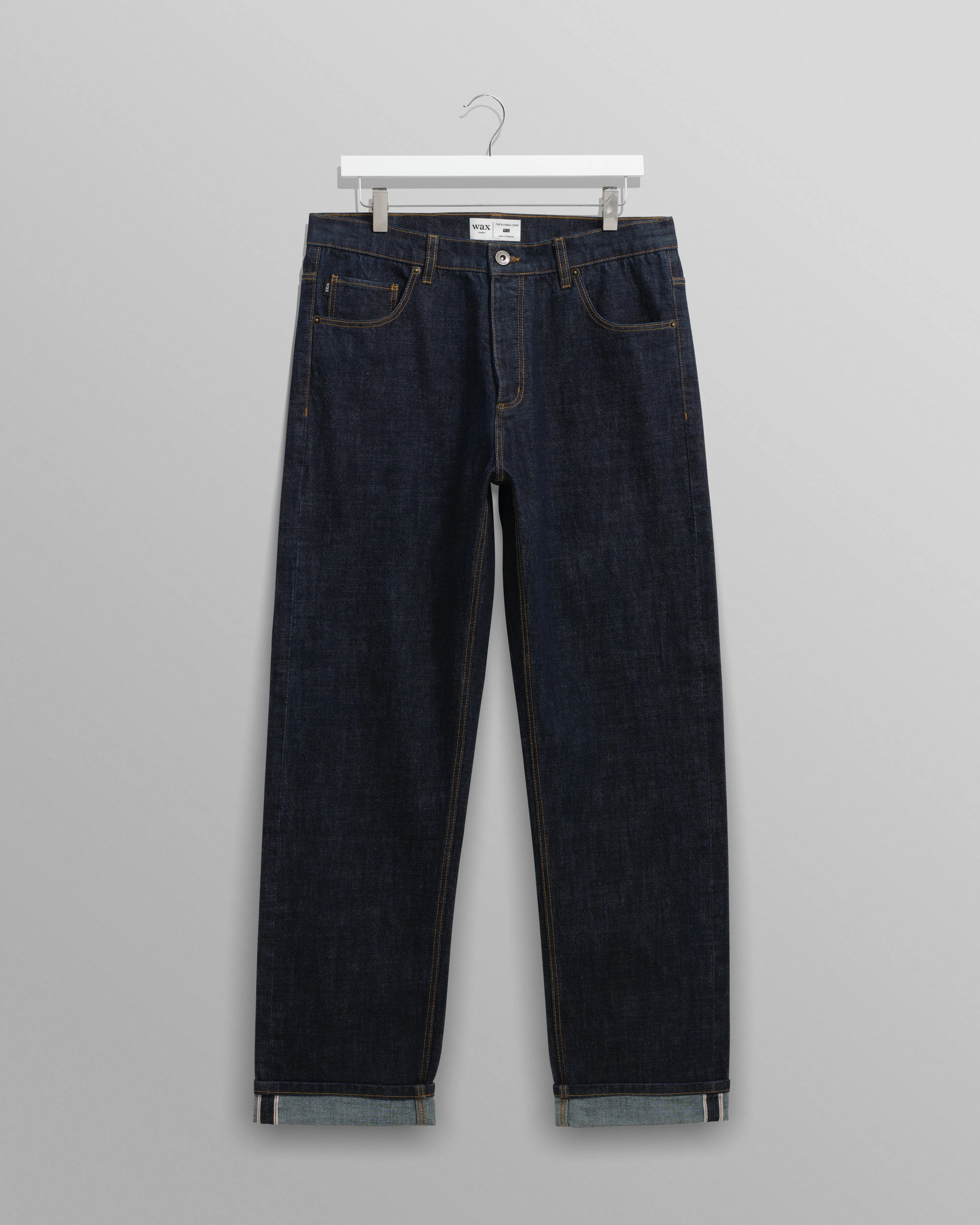 Russell - Rinse Wash Selvedge Straight Fit Denim Jeans sold by Wax London