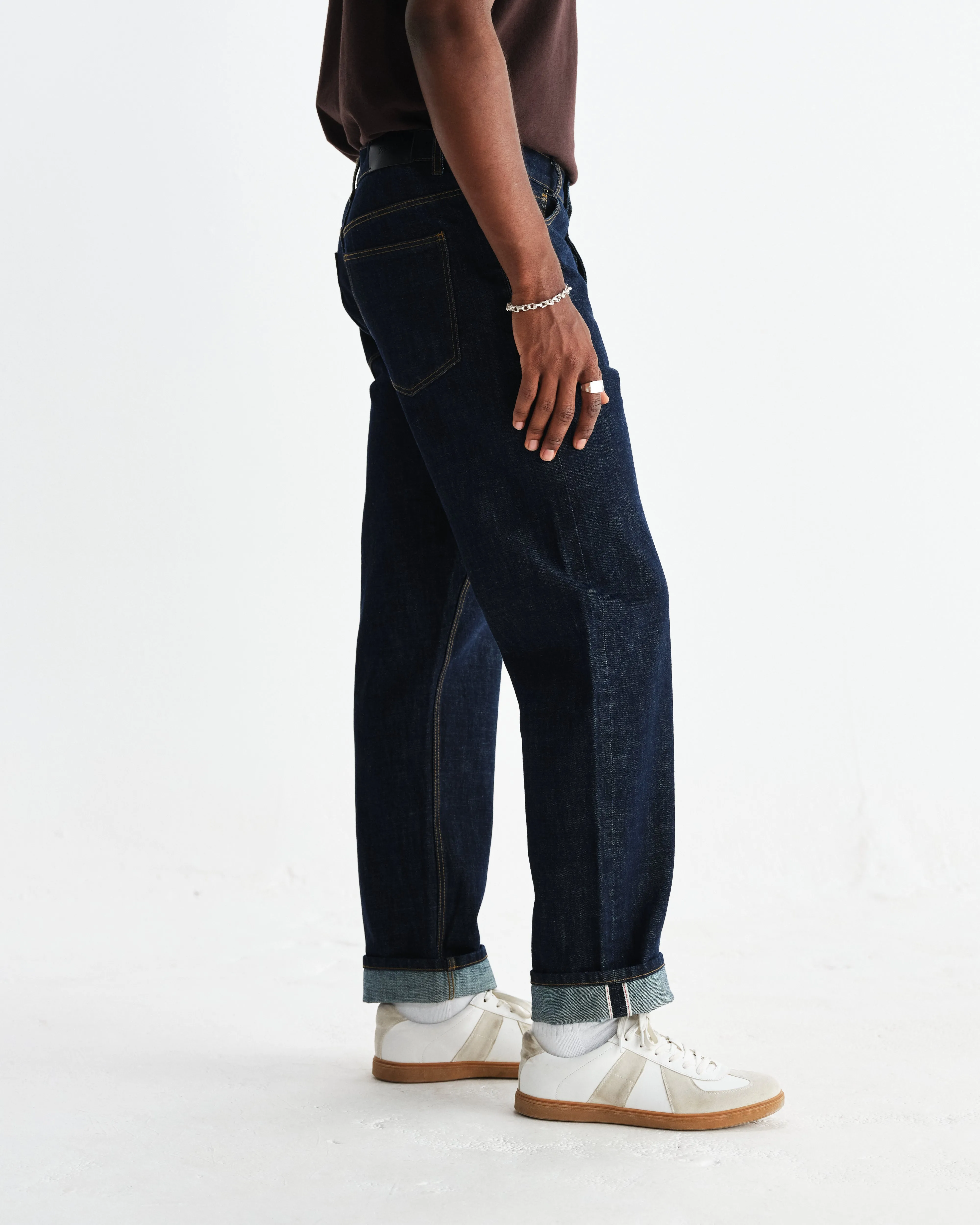 Russell - Rinse Wash Selvedge Straight Fit Denim Jeans sold by Wax London product image thumbnail 4