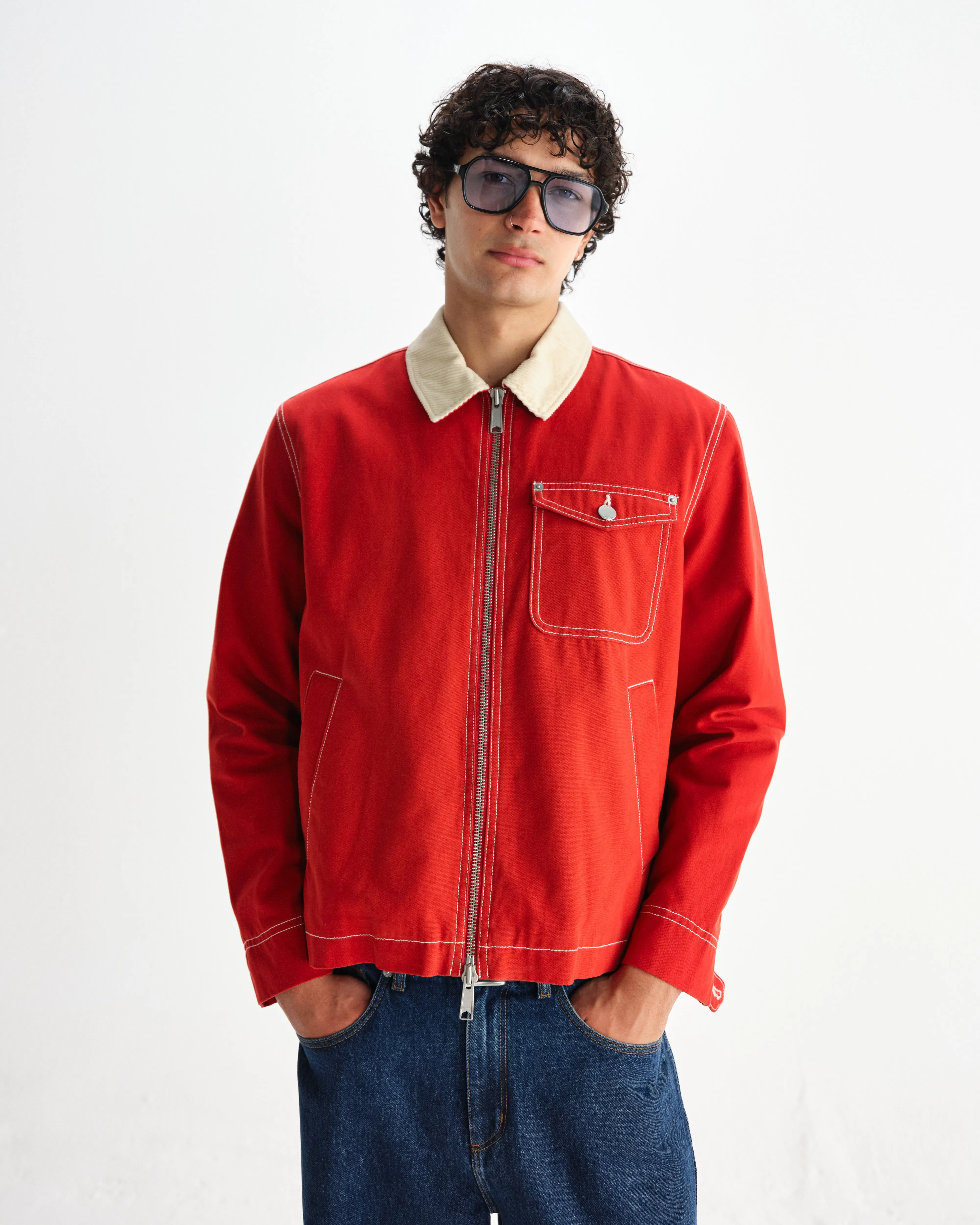 Mason - Red Peached Canvas Work Jacket sold by Wax London product image thumbnail 2