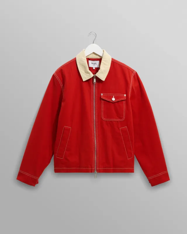 Mason - Red Peached Canvas Work Jacket made by Wax London