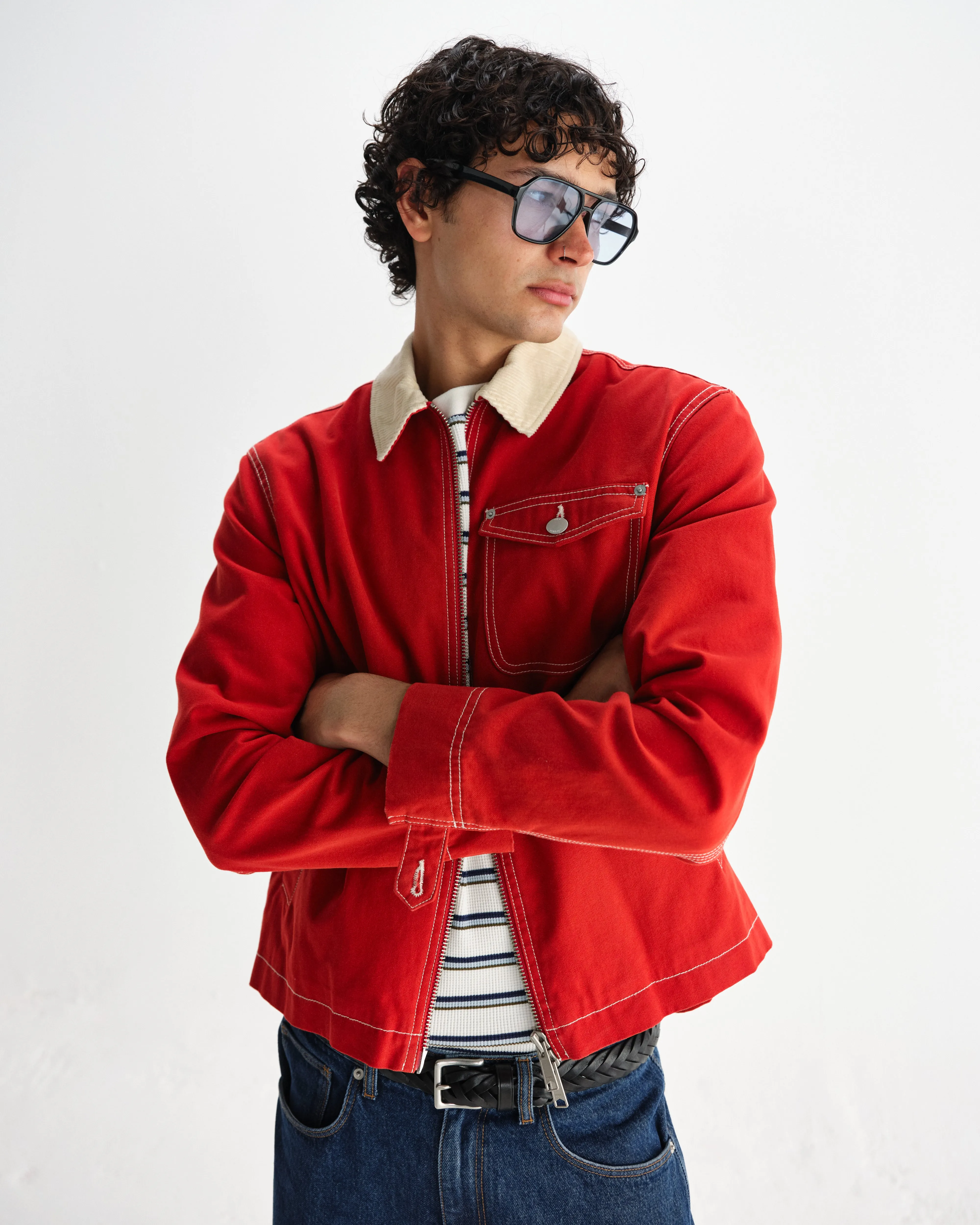 Mason - Red Peached Canvas Work Jacket sold by Wax London product image thumbnail 3