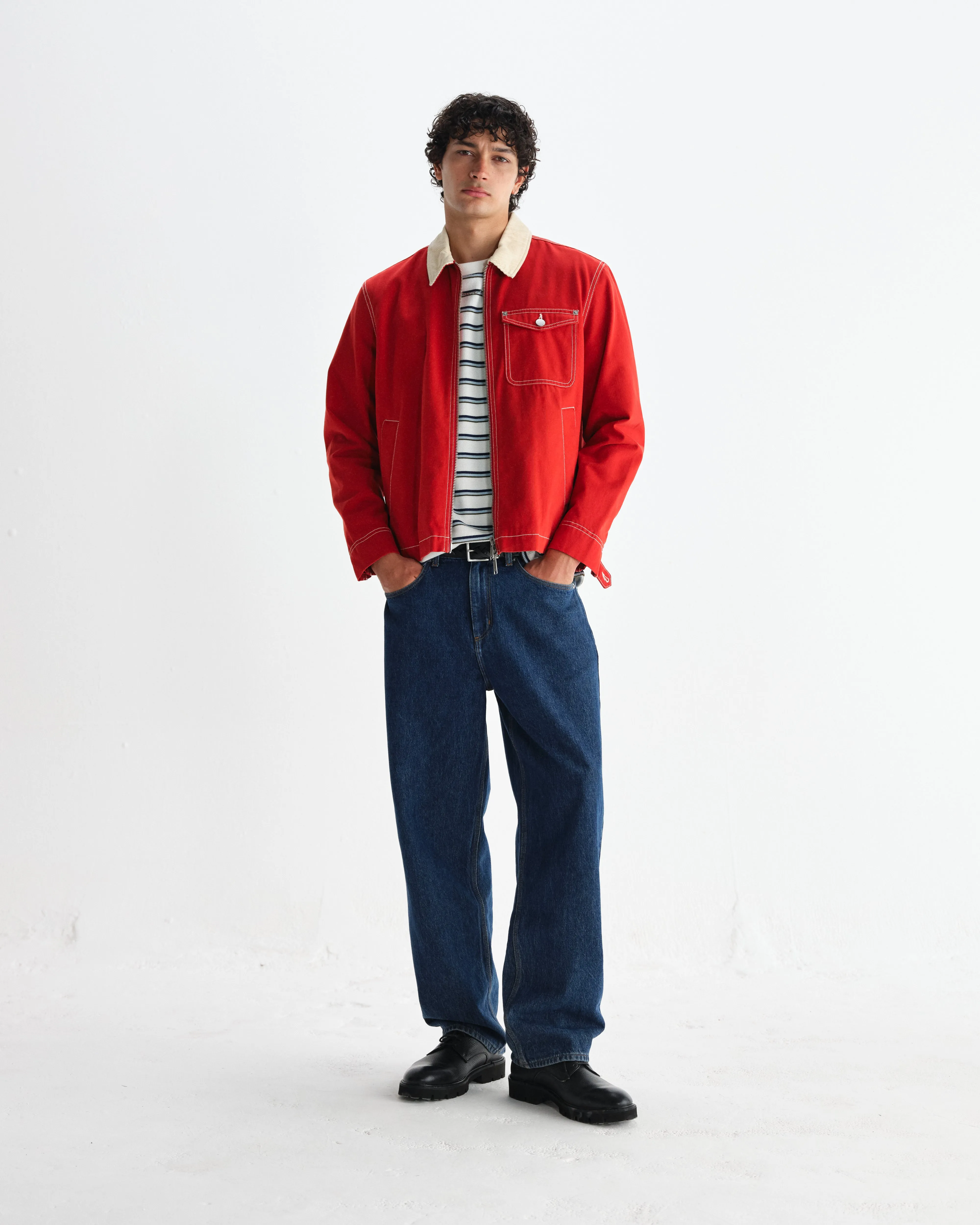 Mason - Red Peached Canvas Work Jacket sold by Wax London product image thumbnail 4