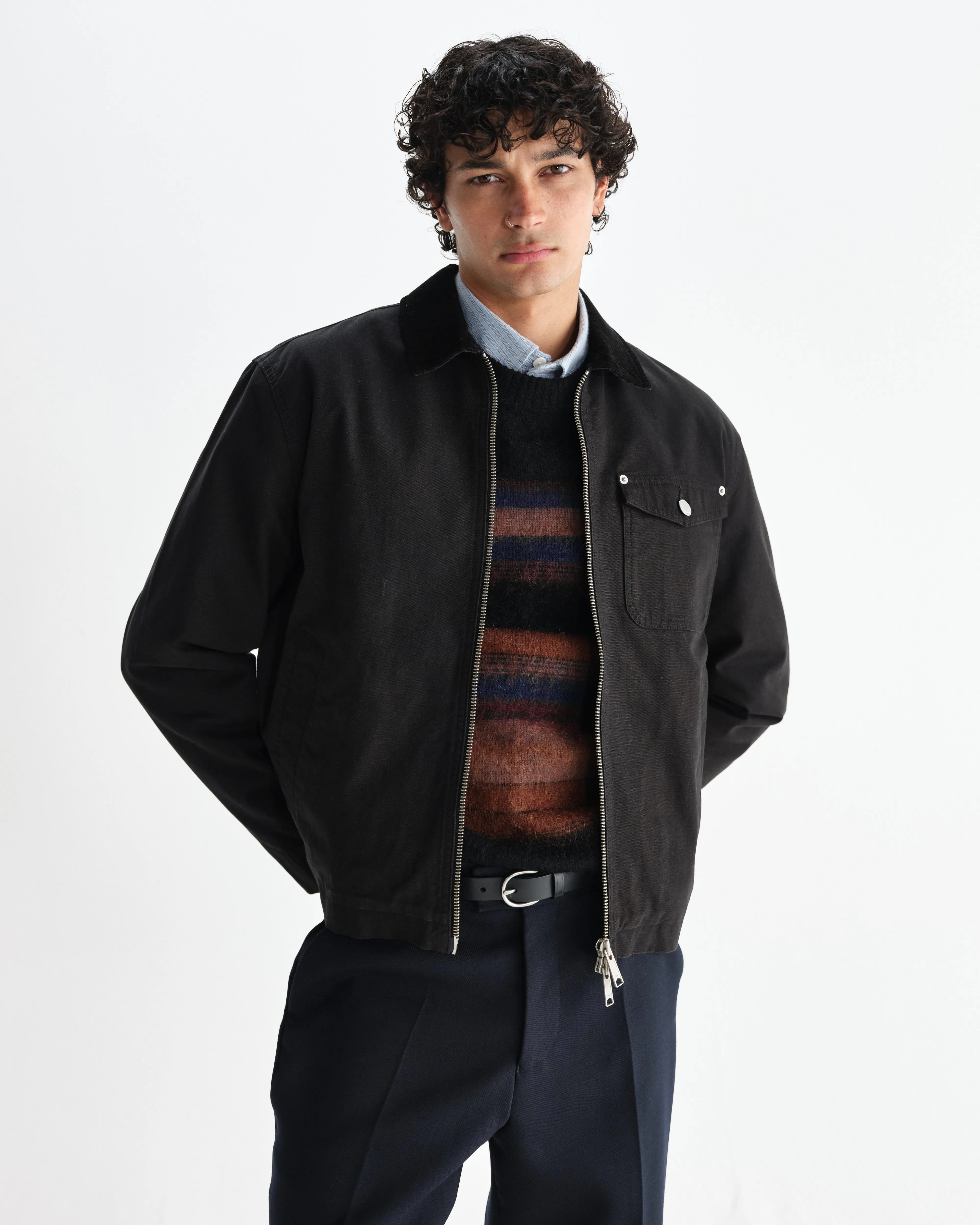 Mason - Black Canvas Work Jacket sold by Wax London product image thumbnail 2