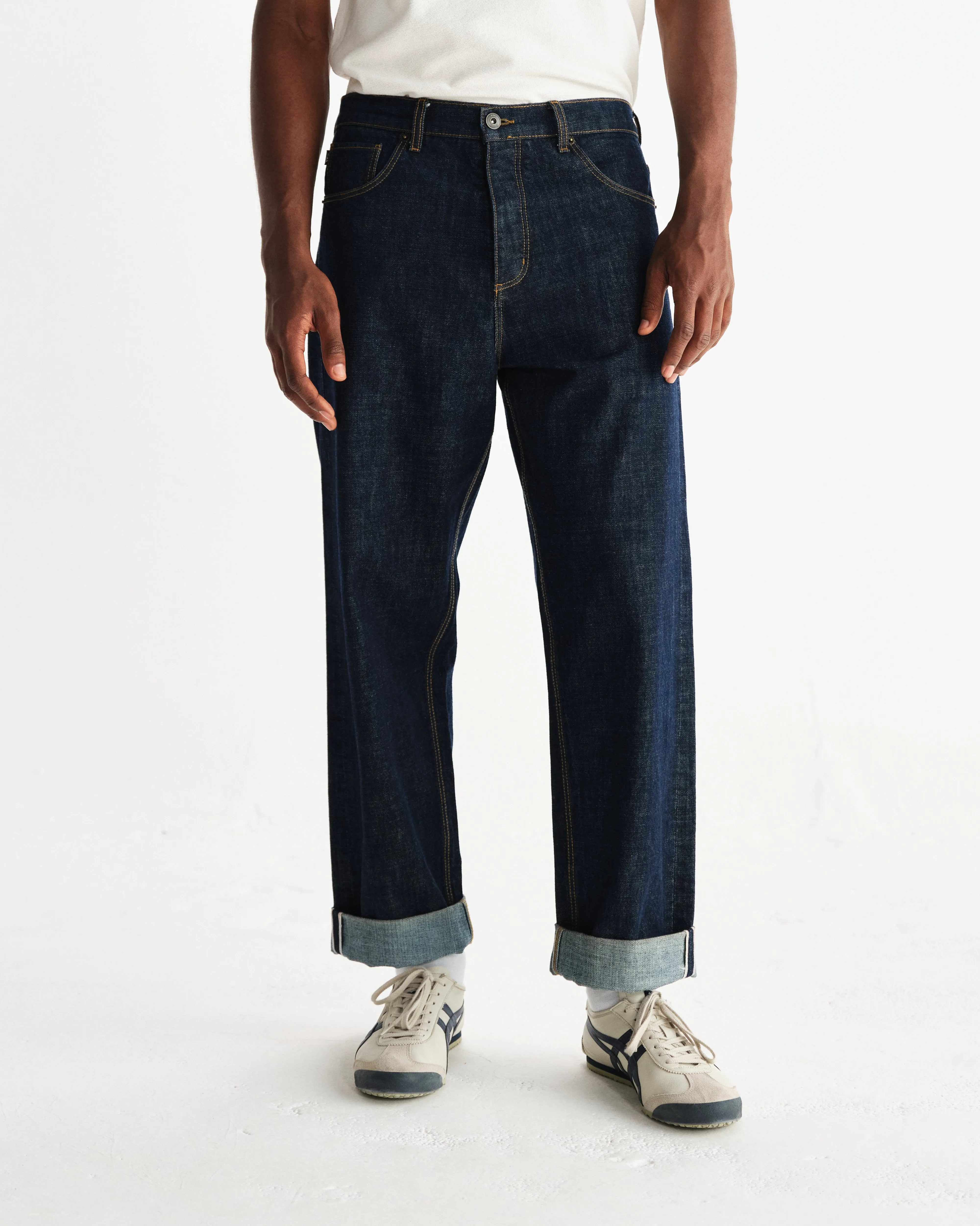 Felix - Rinse Wash Selvedge Loose Fit Denim Jeans sold by Wax London product image thumbnail 3