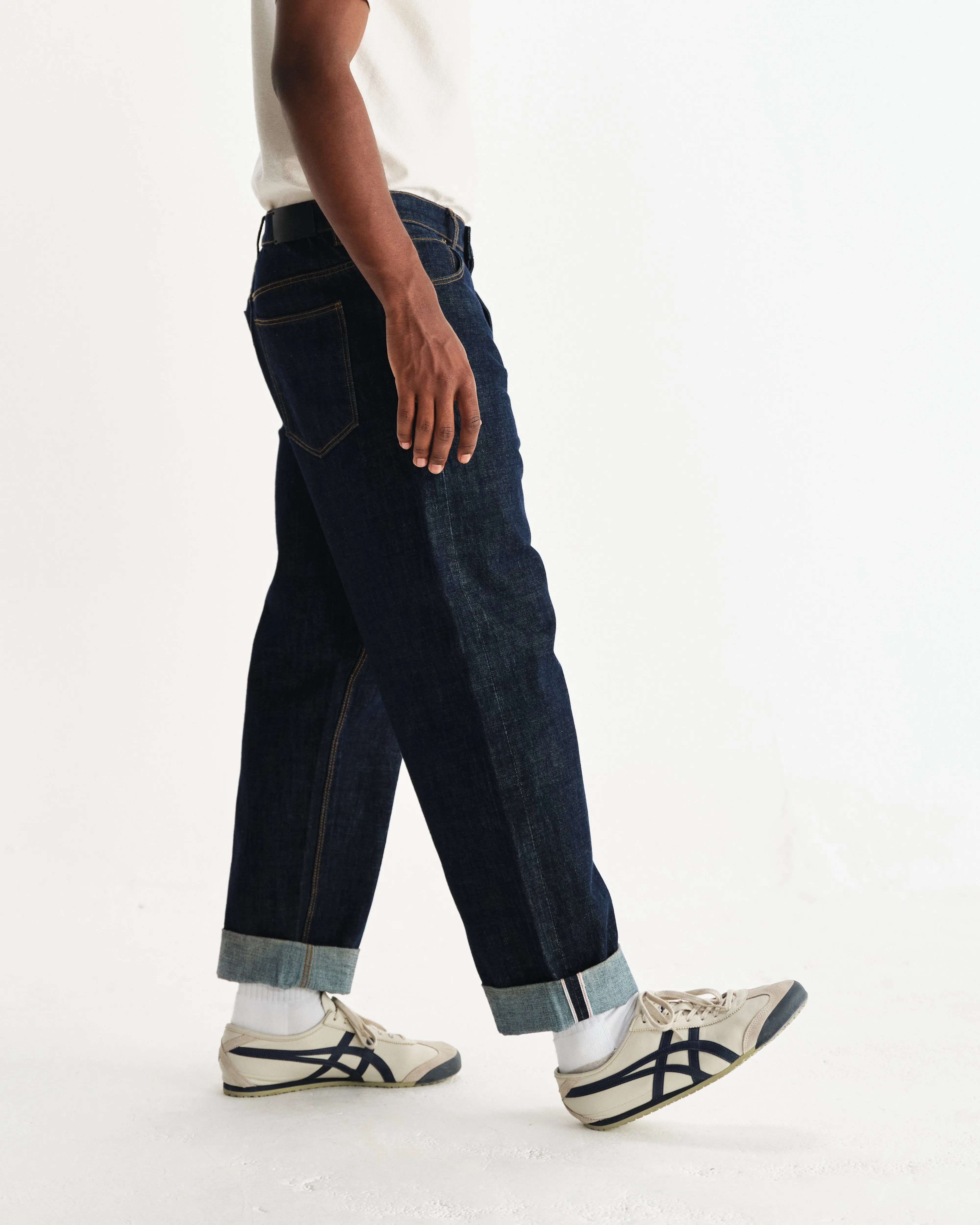 Felix - Rinse Wash Selvedge Loose Fit Denim Jeans sold by Wax London product image thumbnail 4