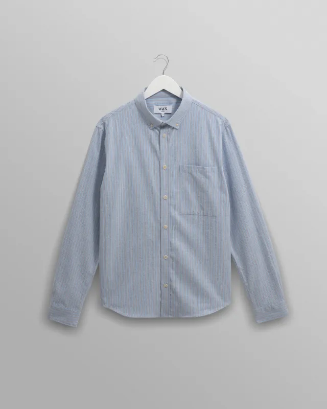Abingdon - Blue Preppy Stripe Shirt sold by Wax London