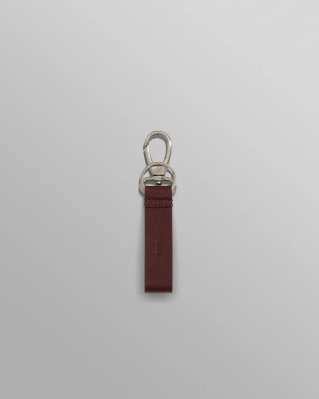 Boston - Cherry Retro Grain Leather Keyring sold by Wax London