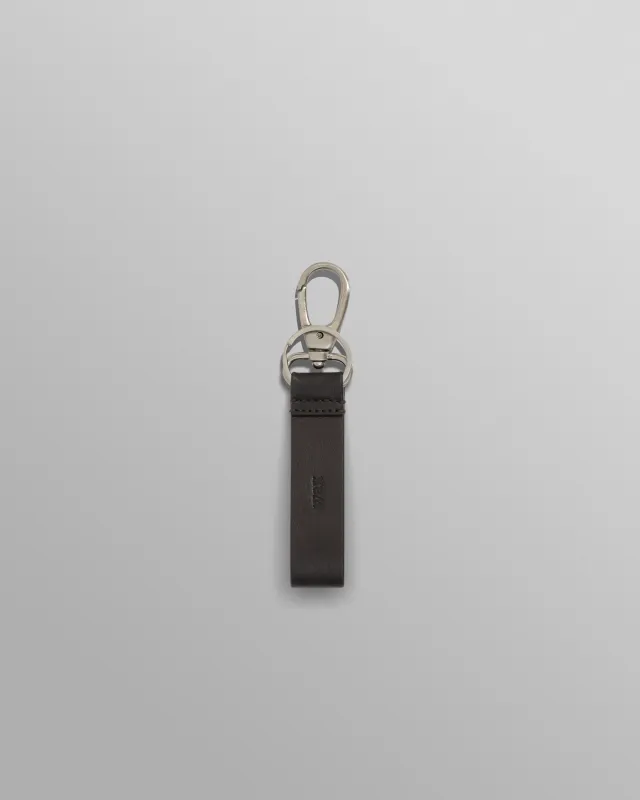 Boston - Dark Brown Retro Grain Leather Keyring sold by Wax London