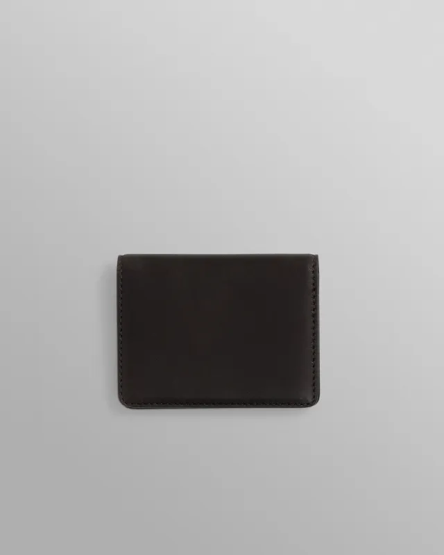 Forbe - Dark Brown Retro Grain Leather Cardholder made by Wax London