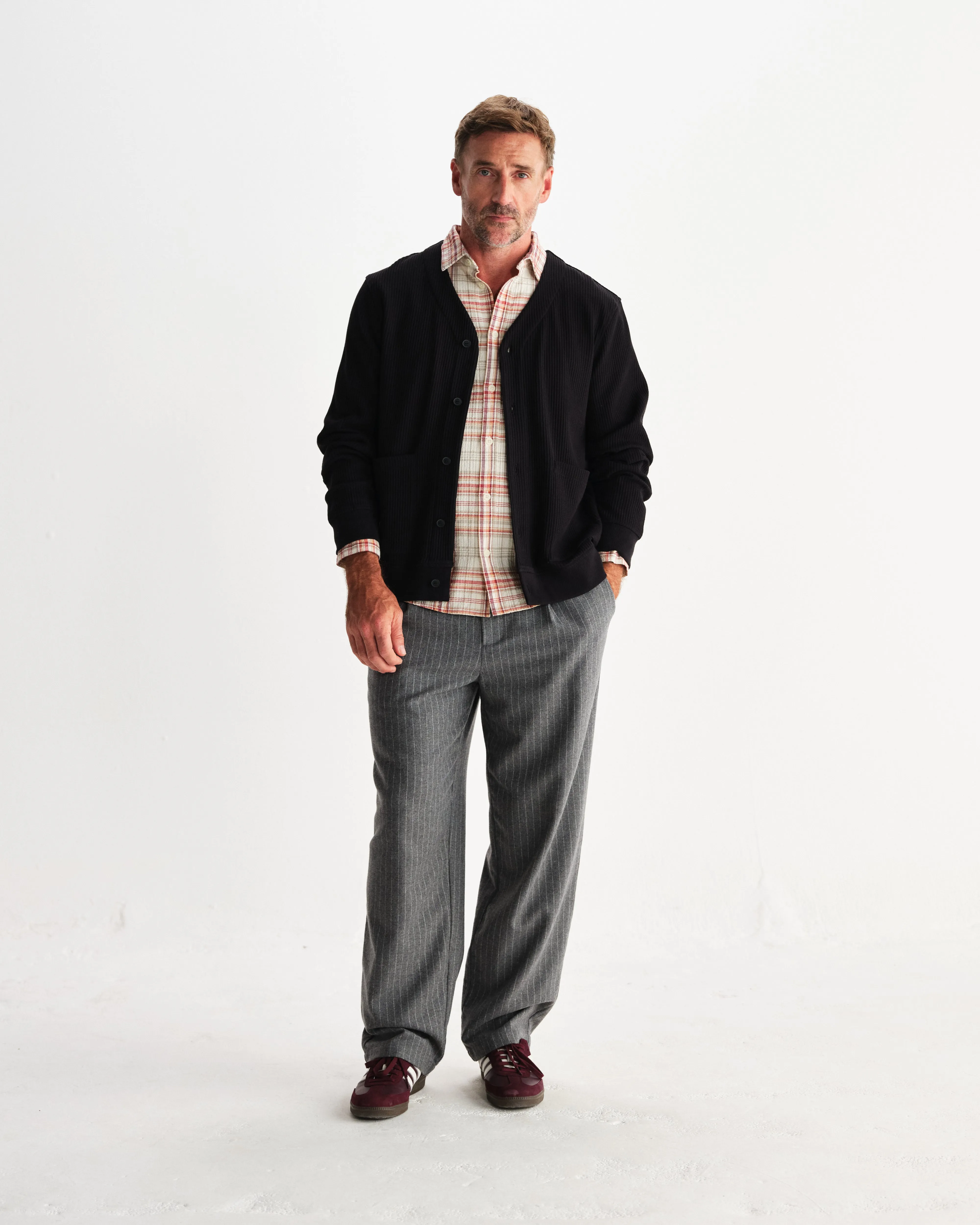 Guildford - Black Structured Waffle Cardigan sold by Wax London product image thumbnail 4