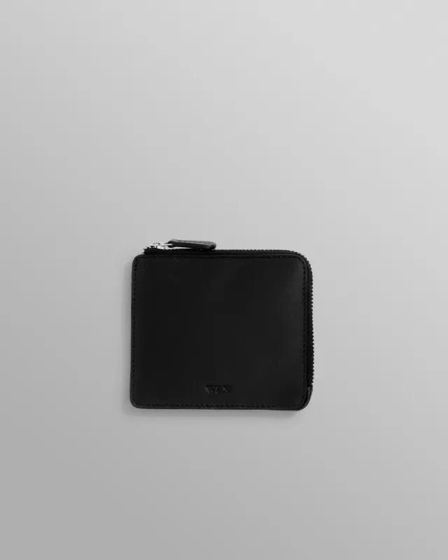 Harford - Black Leather Zip Wallet made by Wax London
