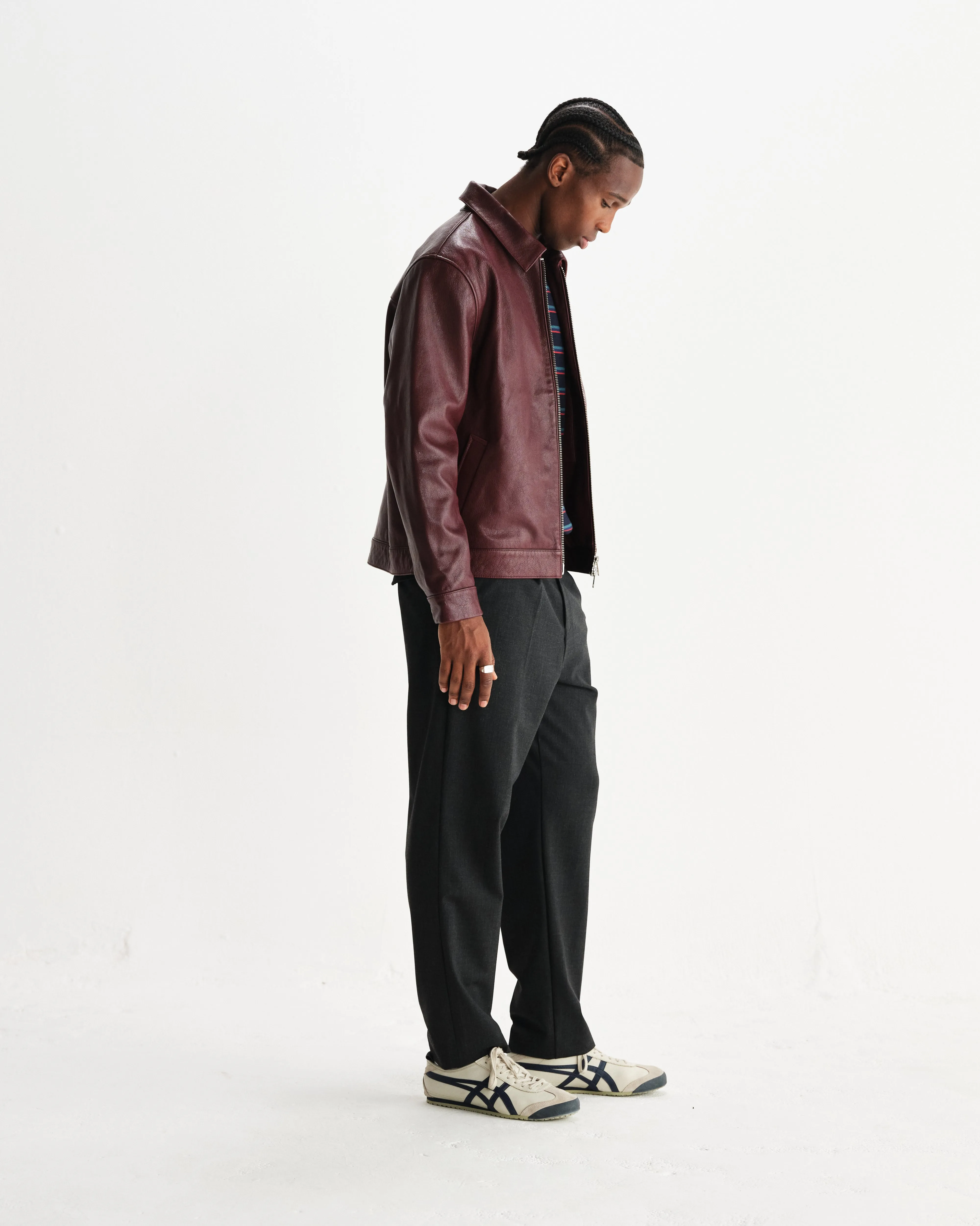 Kendal - Cherry Leather Jacket sold by Wax London product image thumbnail 5