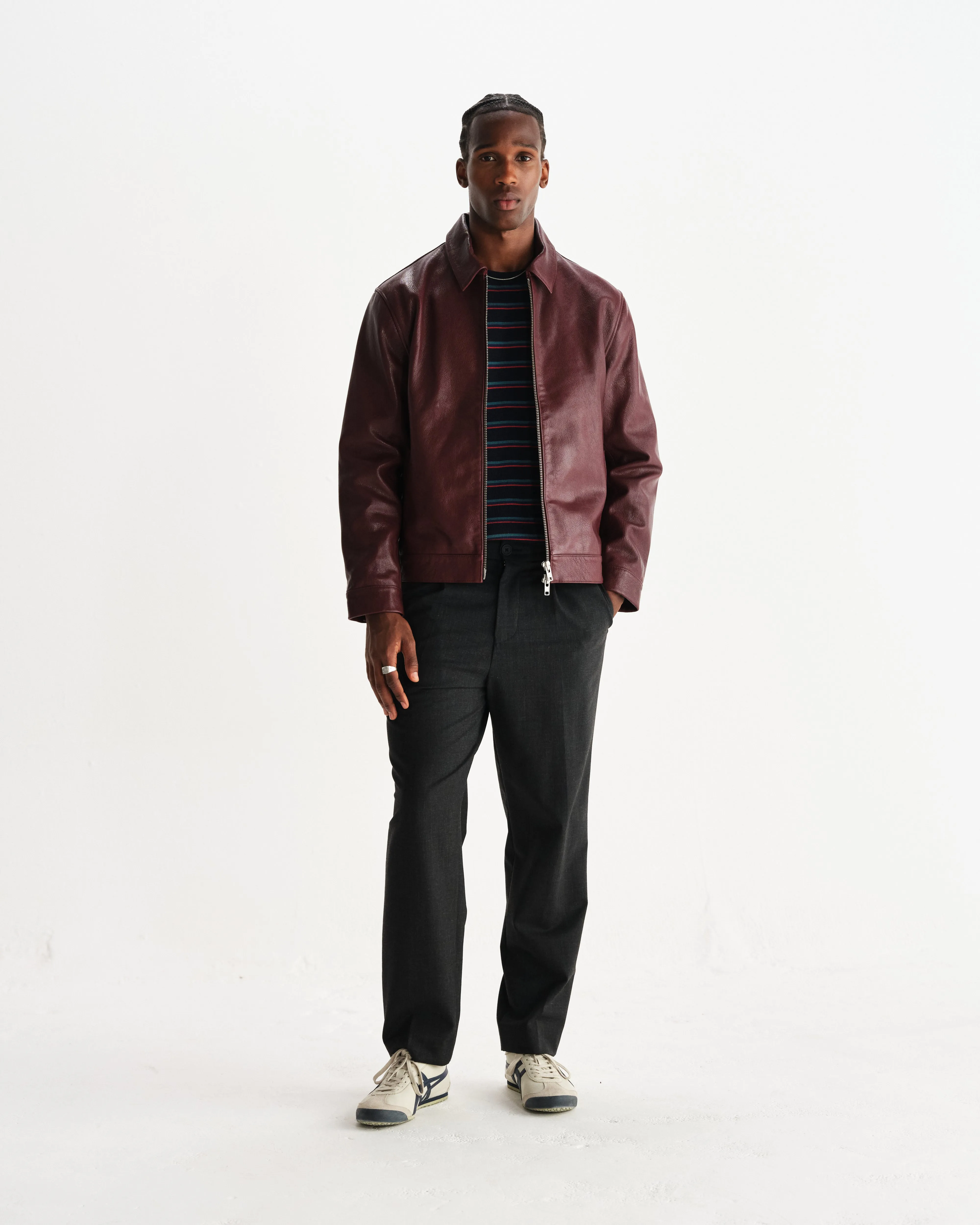 Kendal - Cherry Leather Jacket sold by Wax London product image thumbnail 4