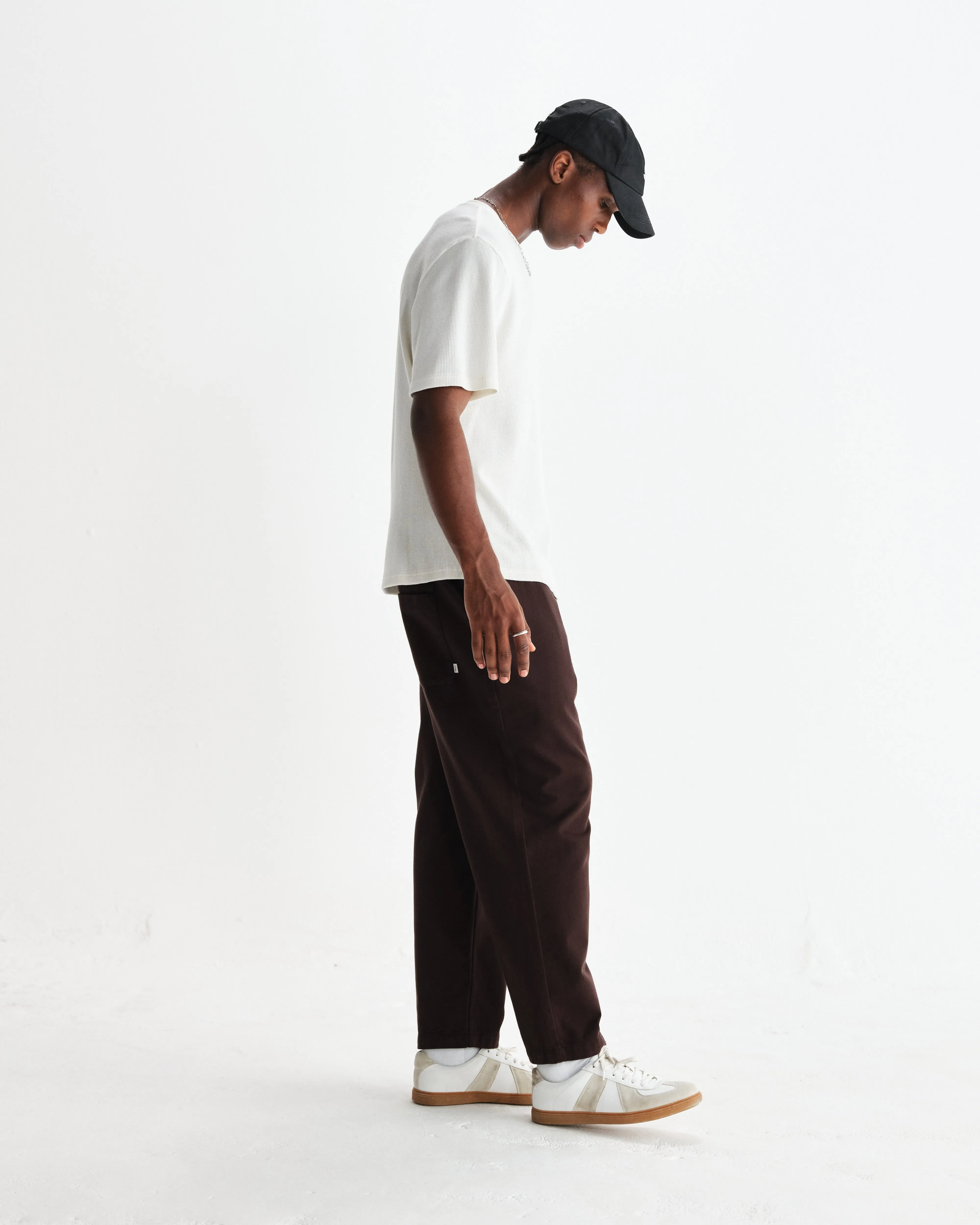 Milton - Ecru Organic Waffle Cotton T-Shirt sold by Wax London product image thumbnail 5