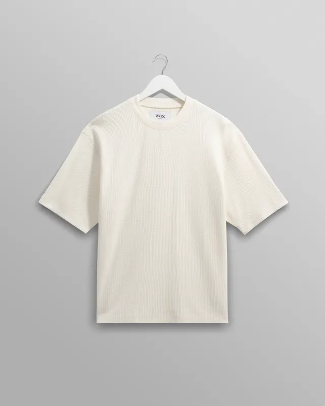 Milton - Ecru Organic Waffle Cotton T-Shirt sold by Wax London