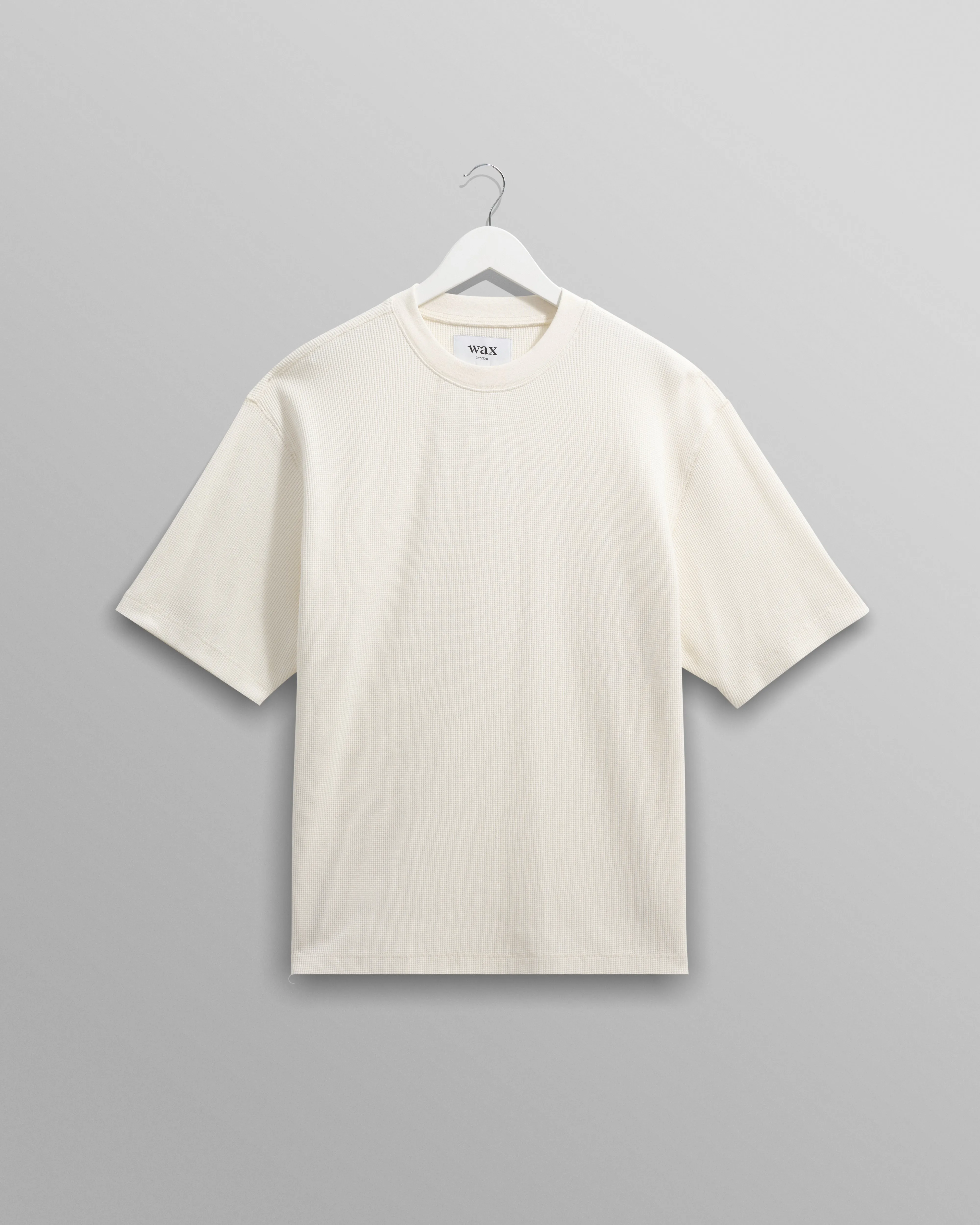 Milton - Ecru Organic Waffle Cotton T-Shirt sold by Wax London