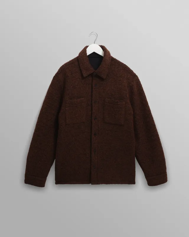 Mount - Brown Reversible Bobble Wool Overshirt sold by Wax London