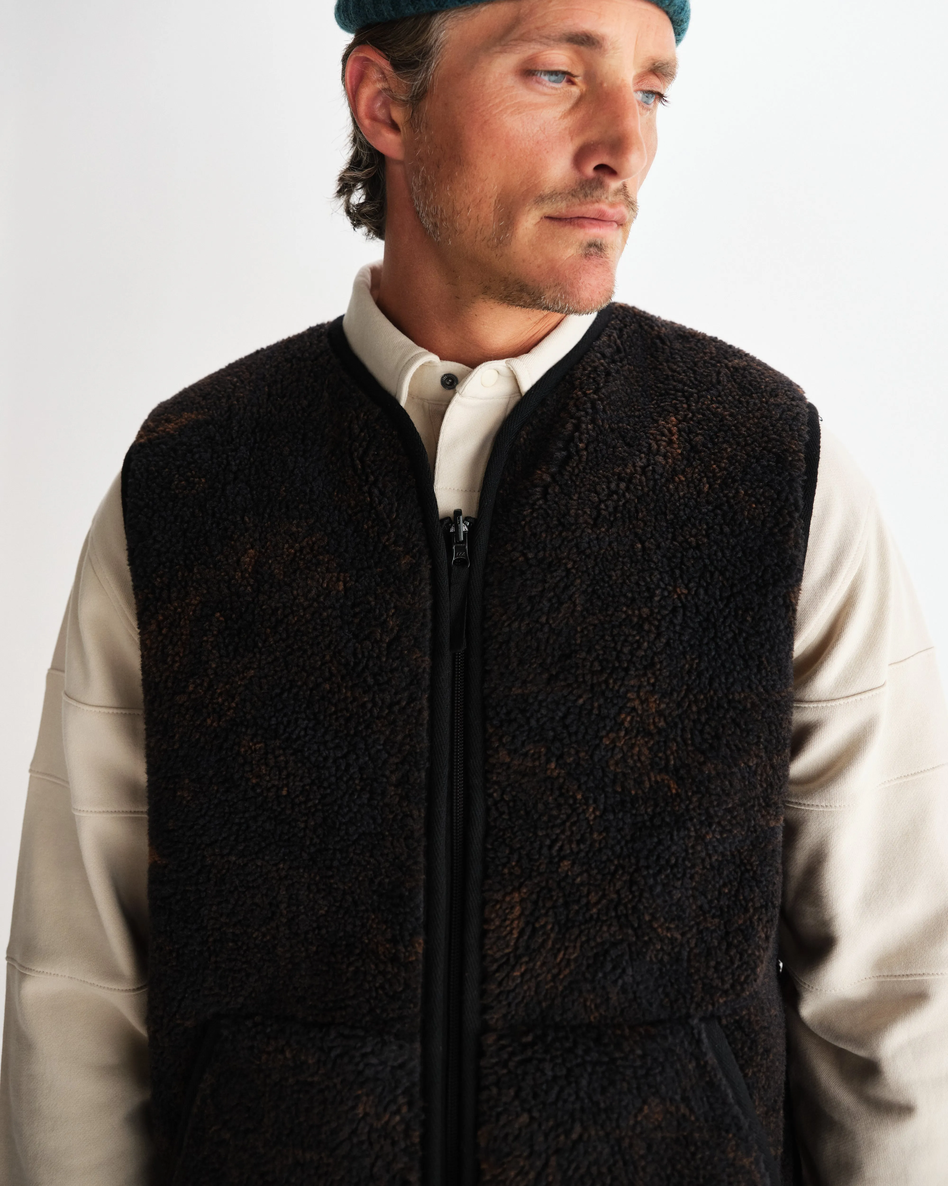 Paragon - Black And Brown Reversible Paisley Borg Gilet sold by Wax London product image thumbnail 3