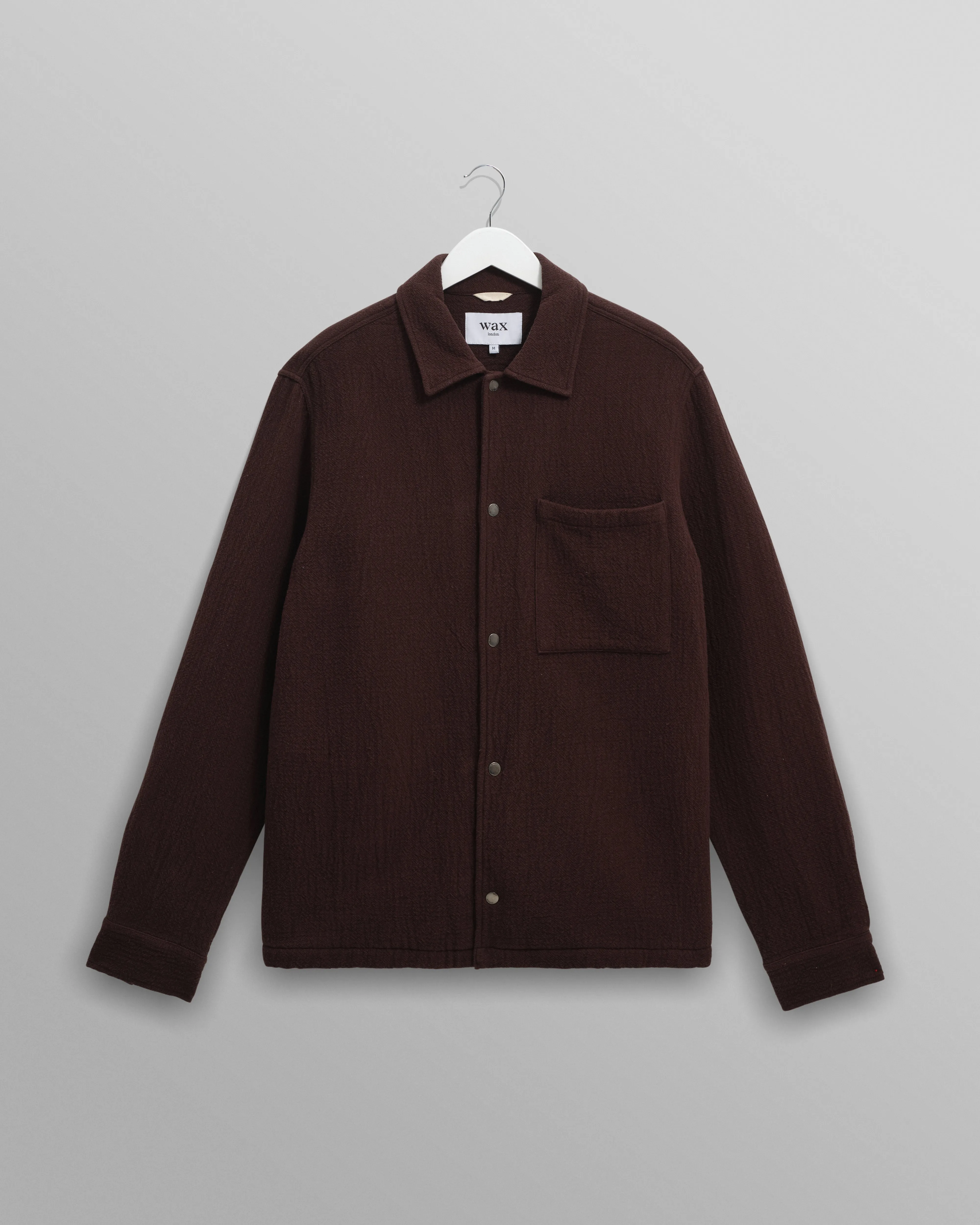 Romer - Dark Brown Heavy Crinkle Cotton Overshirt sold by Wax London