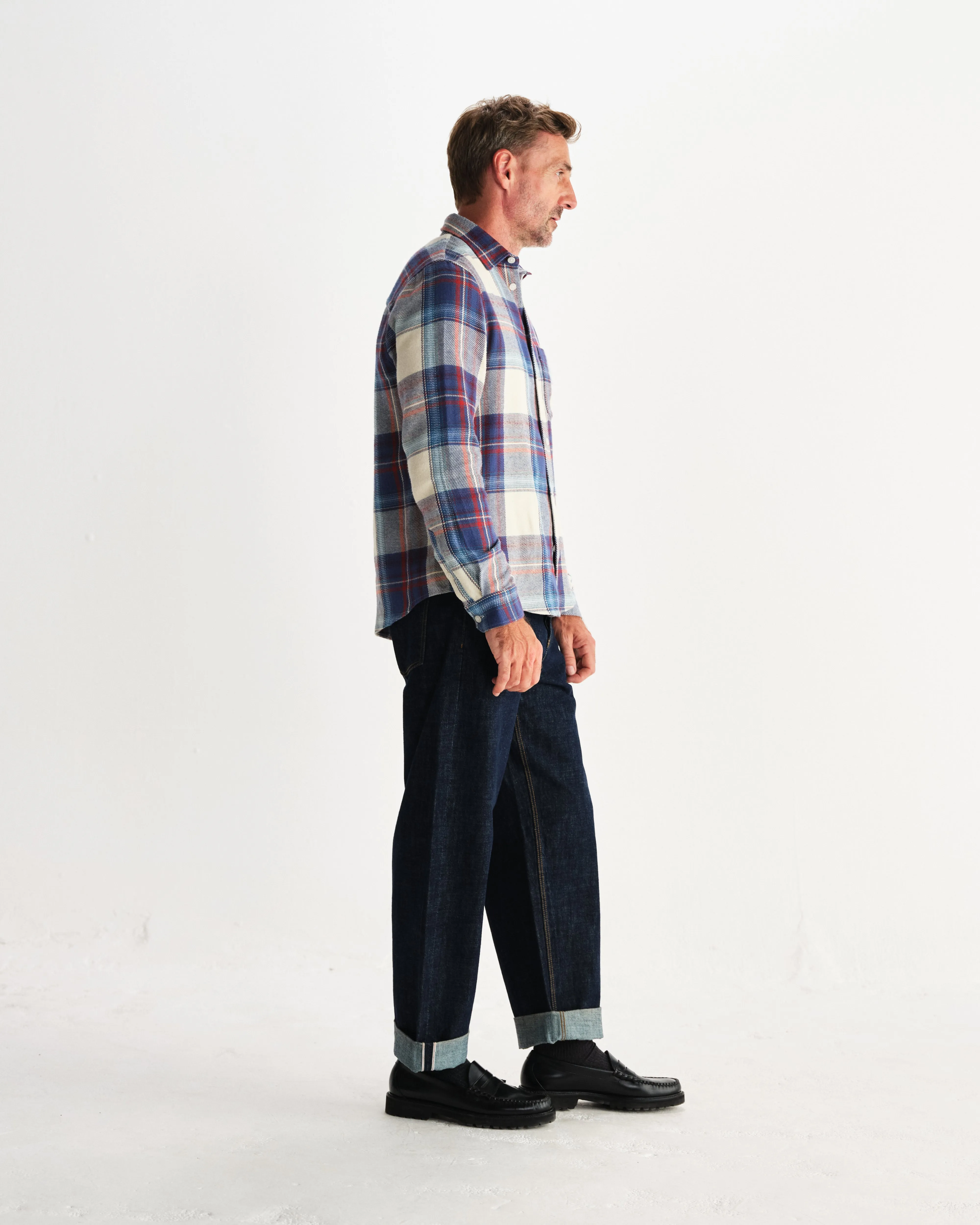 Shelly - Blue And Multicolour Check Flannel Shirt sold by Wax London product image thumbnail 5