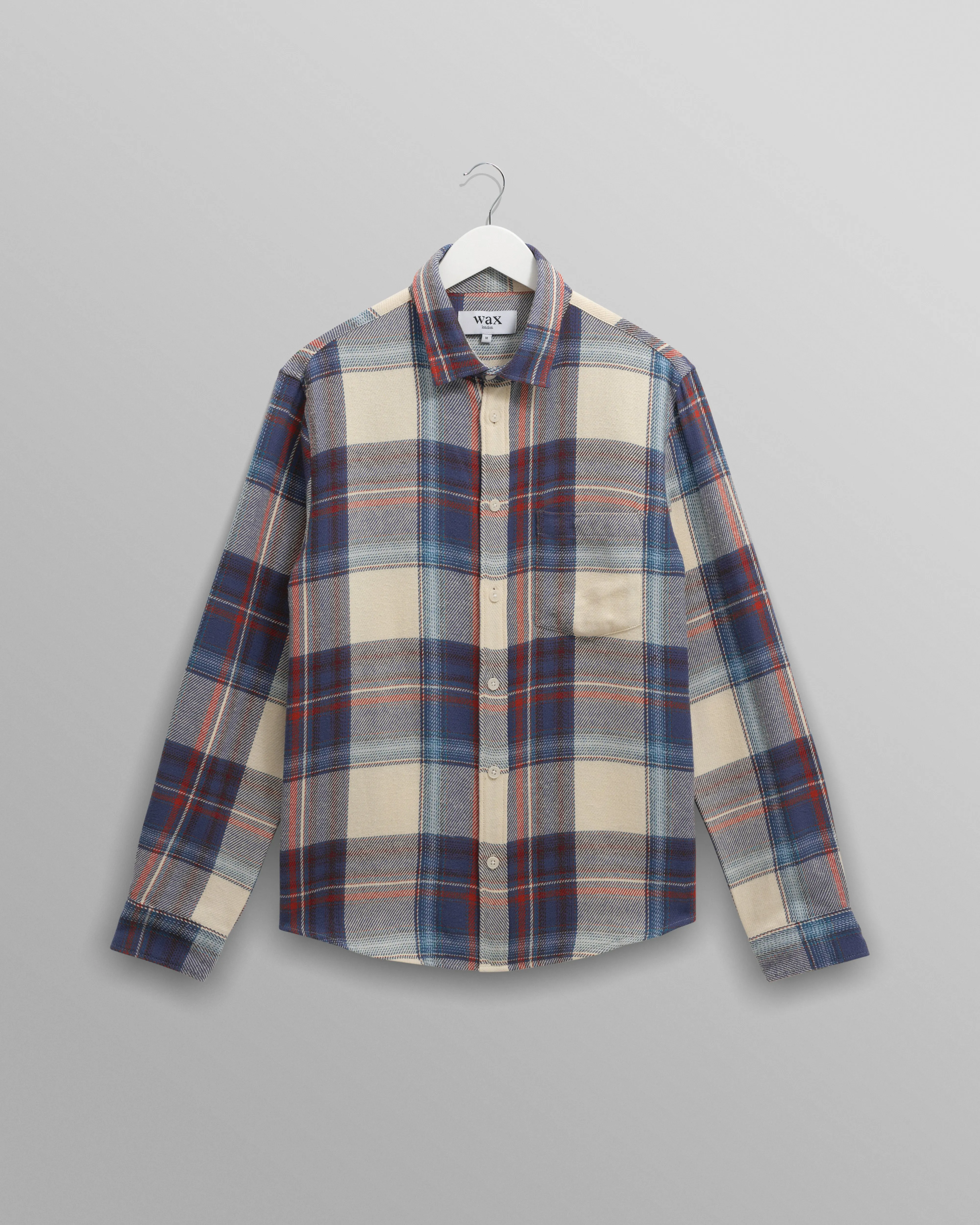 Shelly - Blue And Multicolour Check Flannel Shirt sold by Wax London