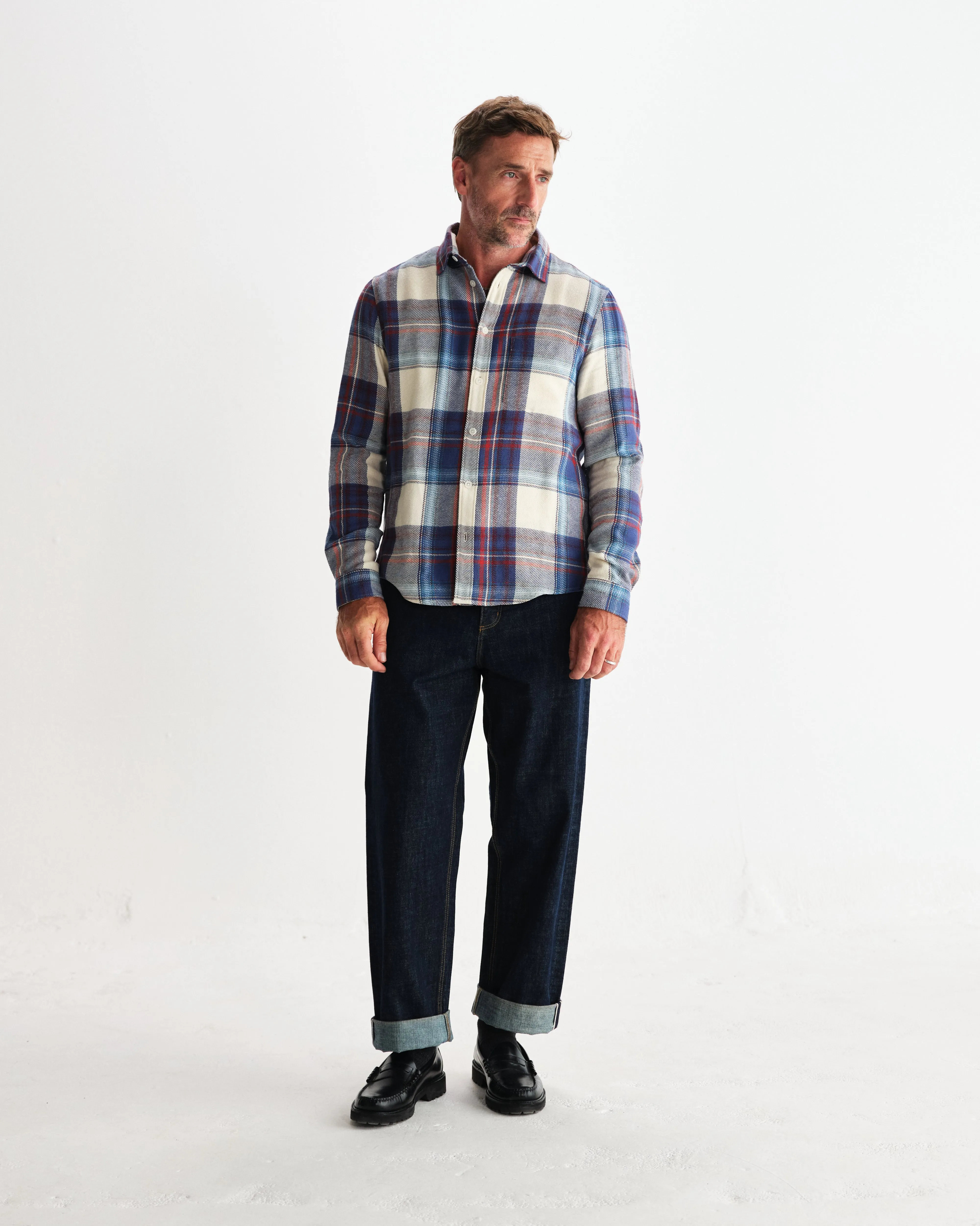 Shelly - Blue And Multicolour Check Flannel Shirt sold by Wax London product image thumbnail 4