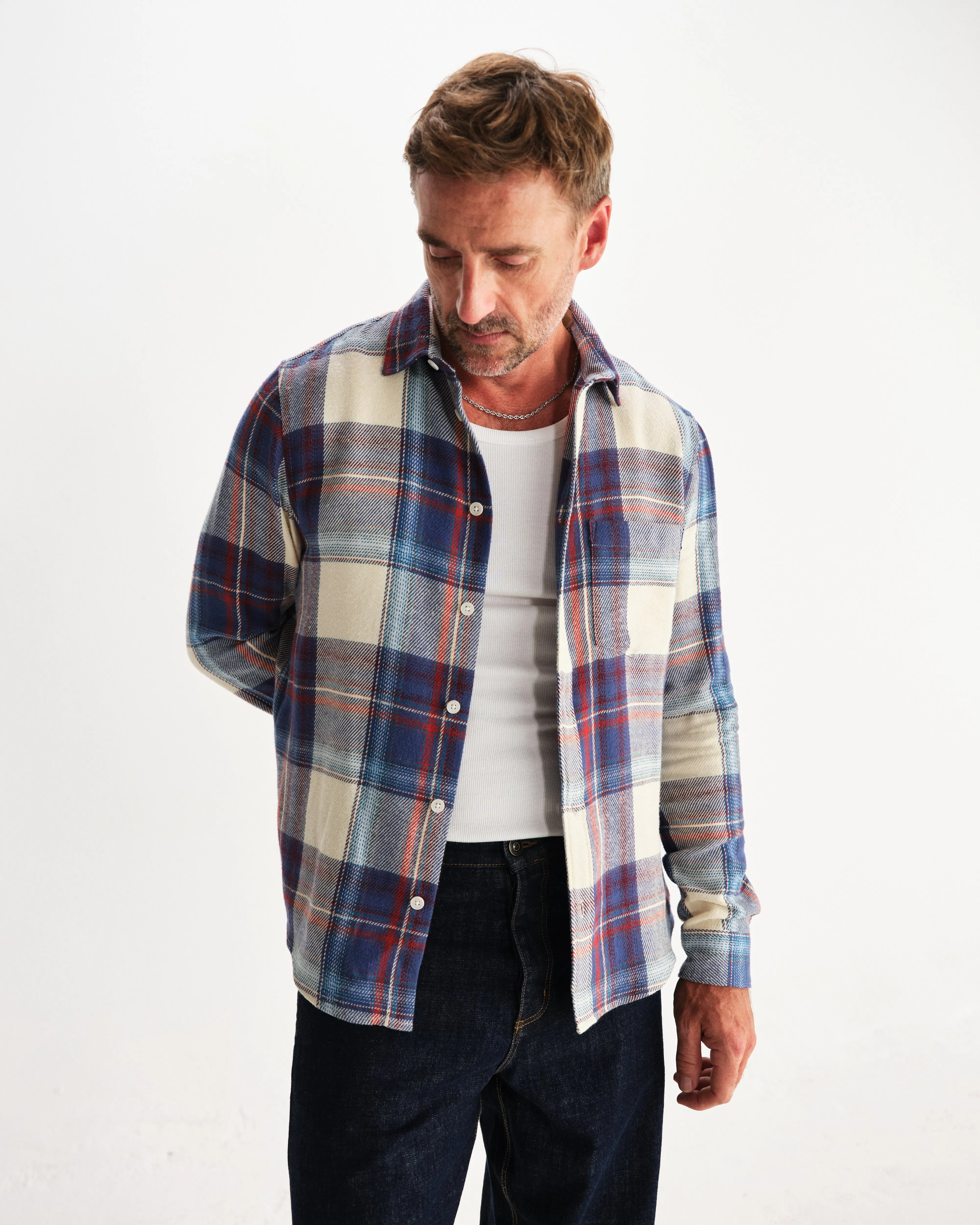 Shelly - Blue And Multicolour Check Flannel Shirt sold by Wax London product image thumbnail 2