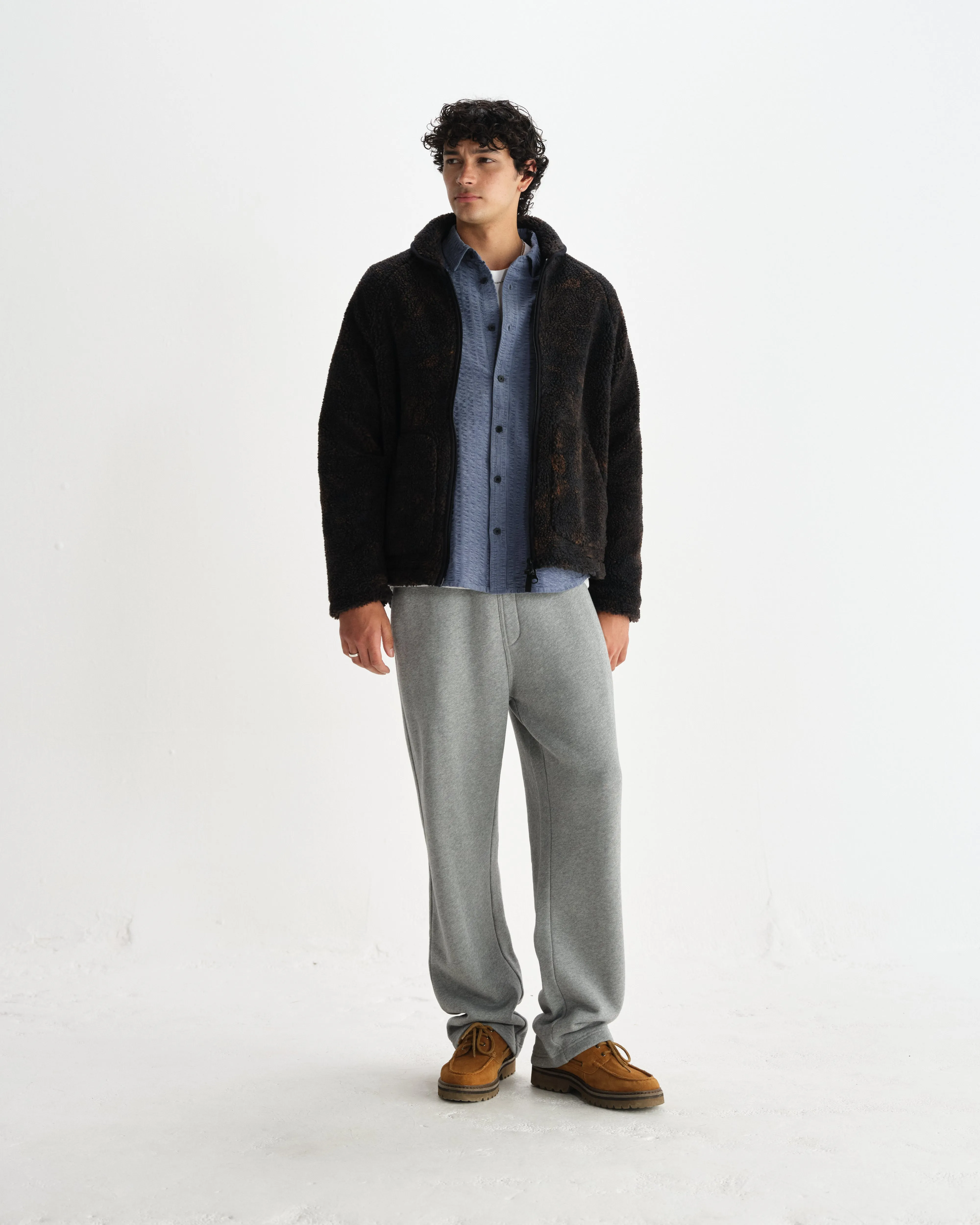 Tate - Black And Brown Paisley Jacquard Fleece Jacket sold by Wax London product image thumbnail 4