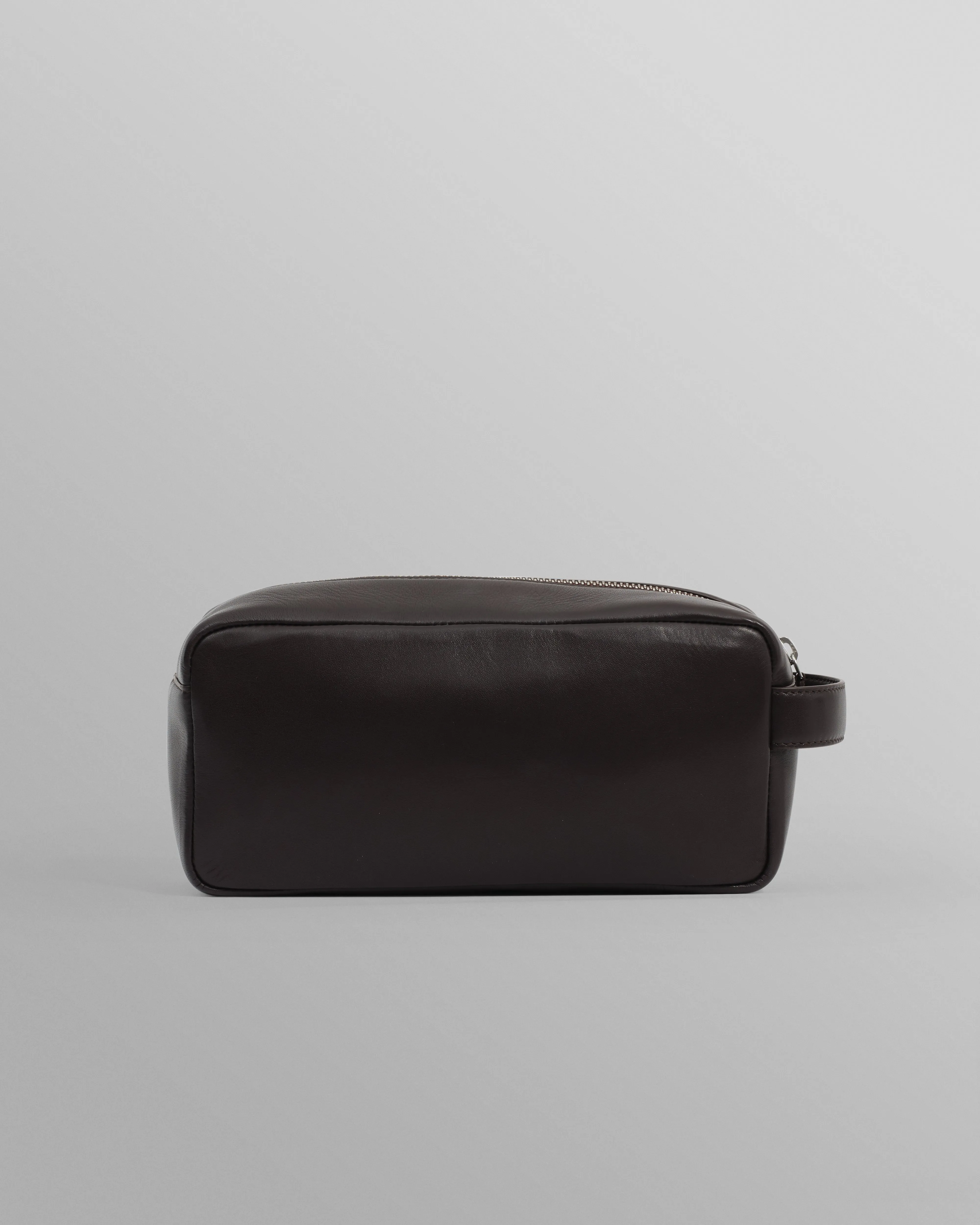 Wells - Dark Brown Grain Leather Washbag sold by Wax London product image thumbnail 5