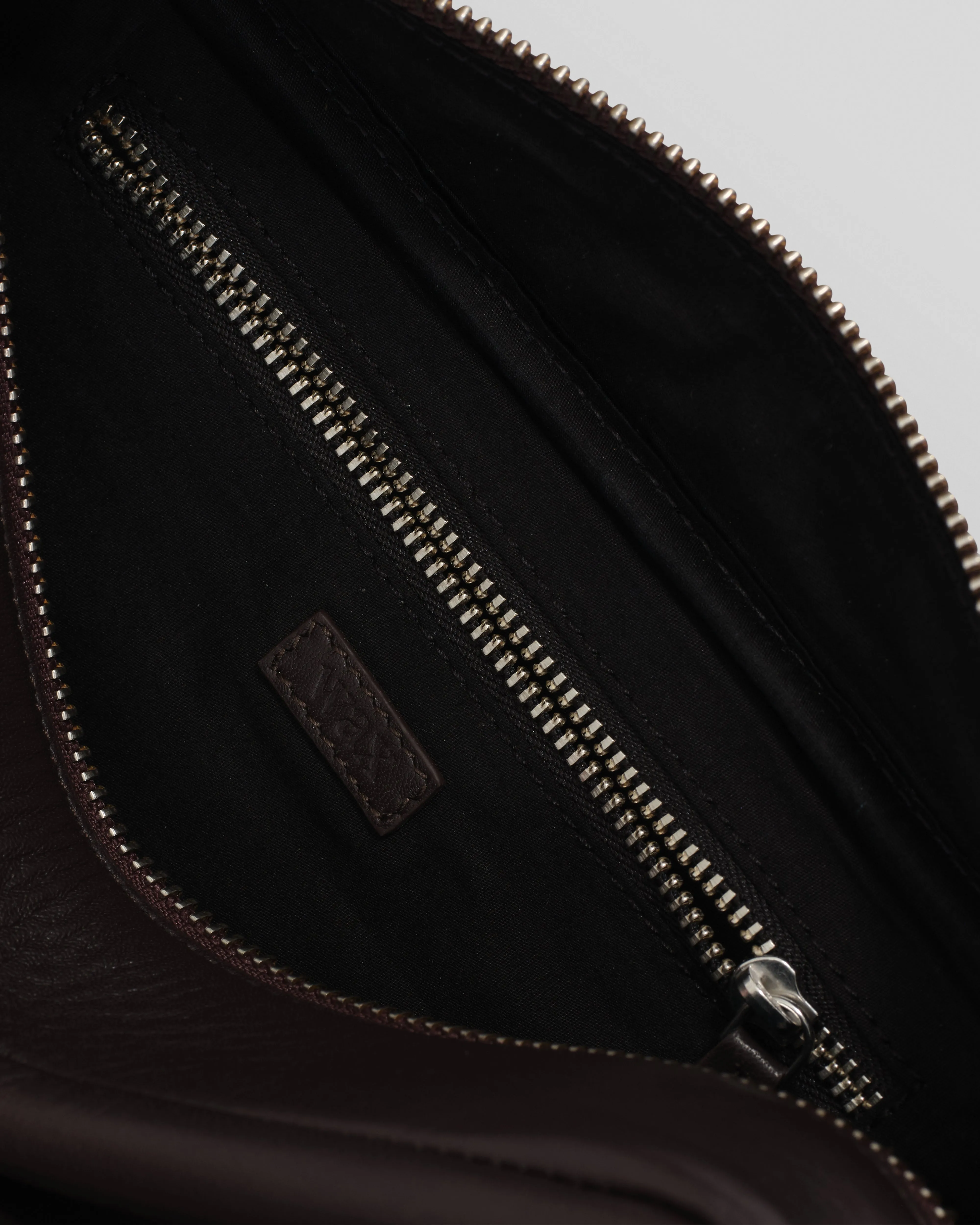 Wells - Dark Brown Grain Leather Washbag sold by Wax London product image thumbnail 4