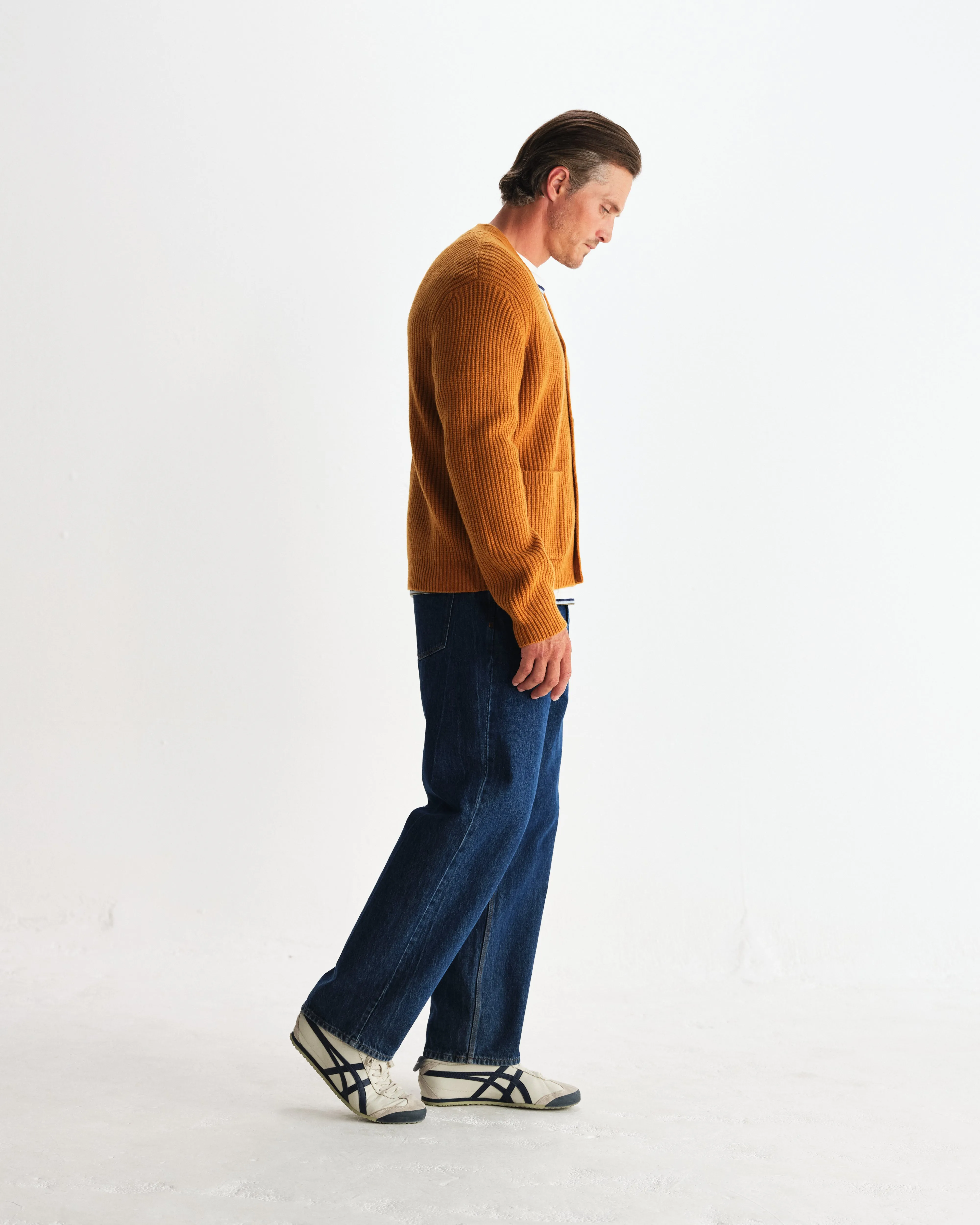 Walker - Ochre Rib Stitch Knit Cardigan sold by Wax London product image thumbnail 5