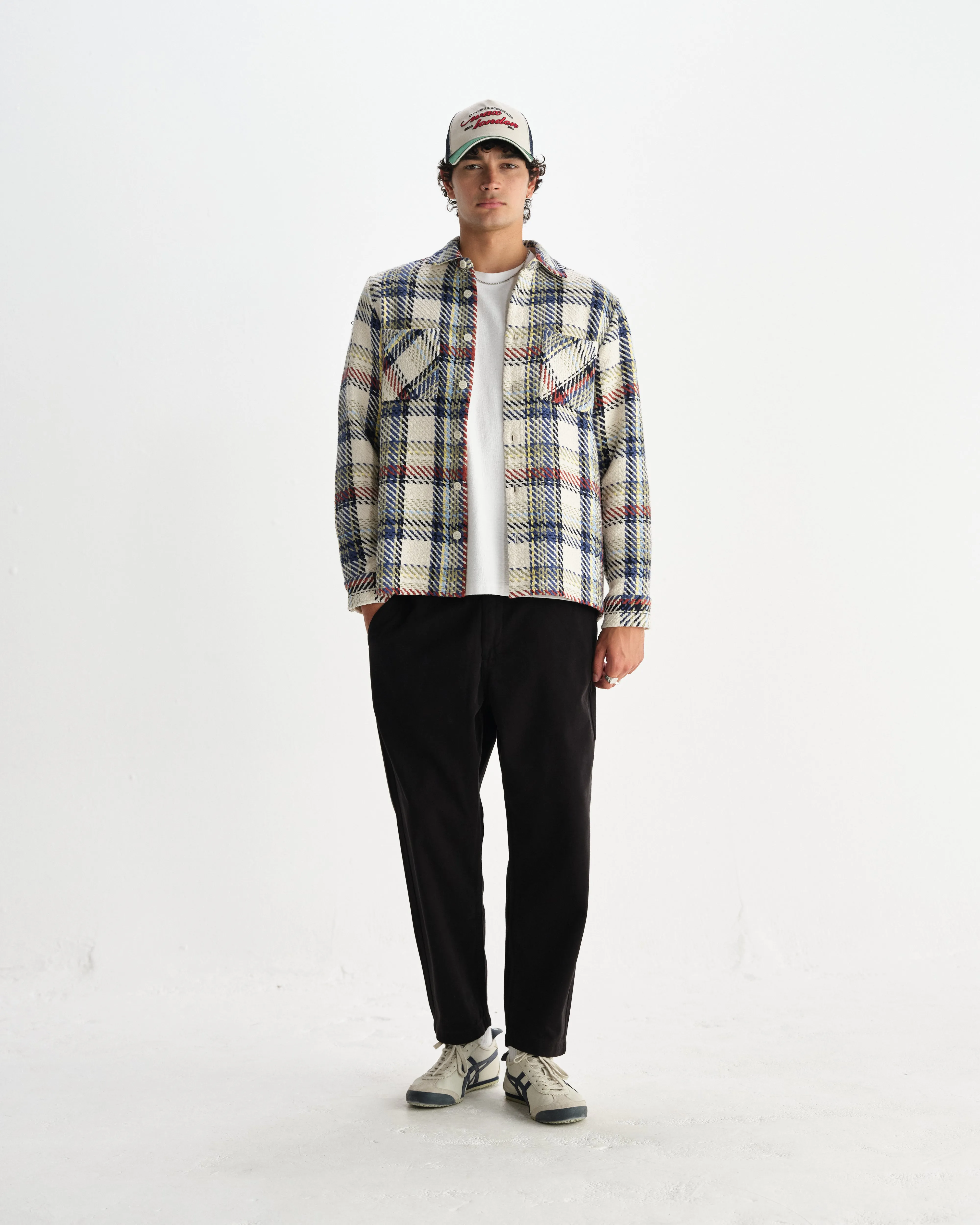 Whiting - Ecru And Multicolour Jazz Weave Overshirt sold by Wax London product image thumbnail 4