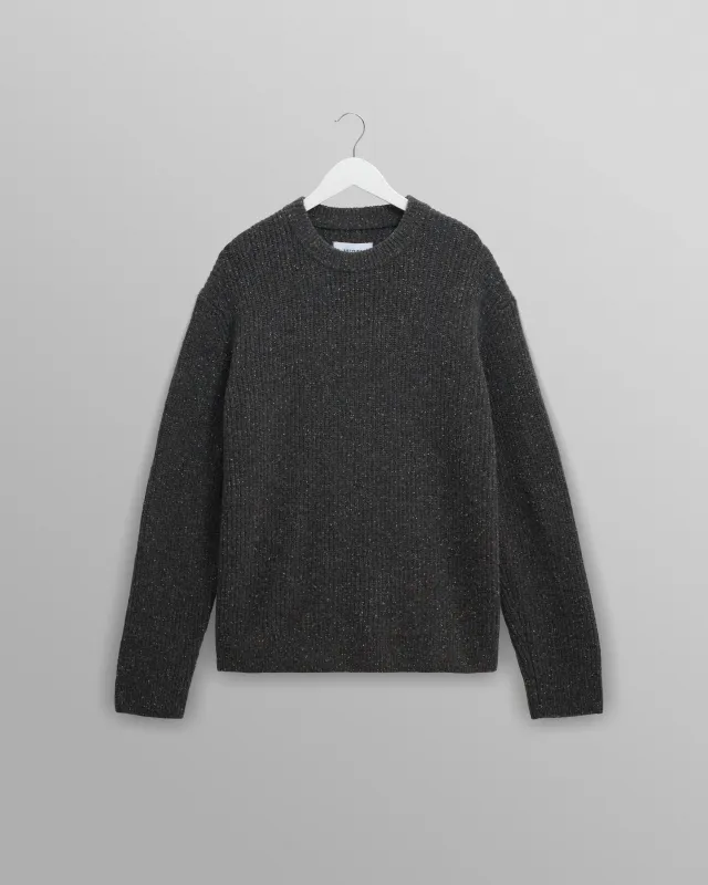 Wilde - Charcoal Donegal Wool Crewneck sold by Wax London